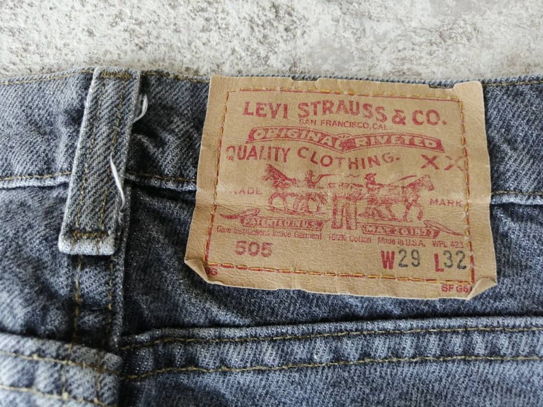 Levi's RARE🔥90's Light Black Wash Vintage Levi's 505 Jeans 29x30 Size US 29 - 15 Thumbnail