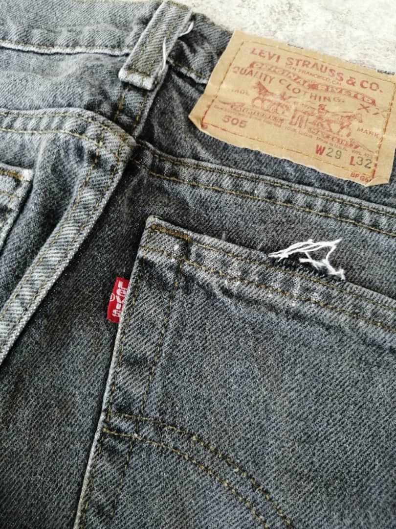 Levi's RARE🔥90's Light Black Wash Vintage Levi's 505 Jeans 29x30 Size US 29 - 13 Thumbnail