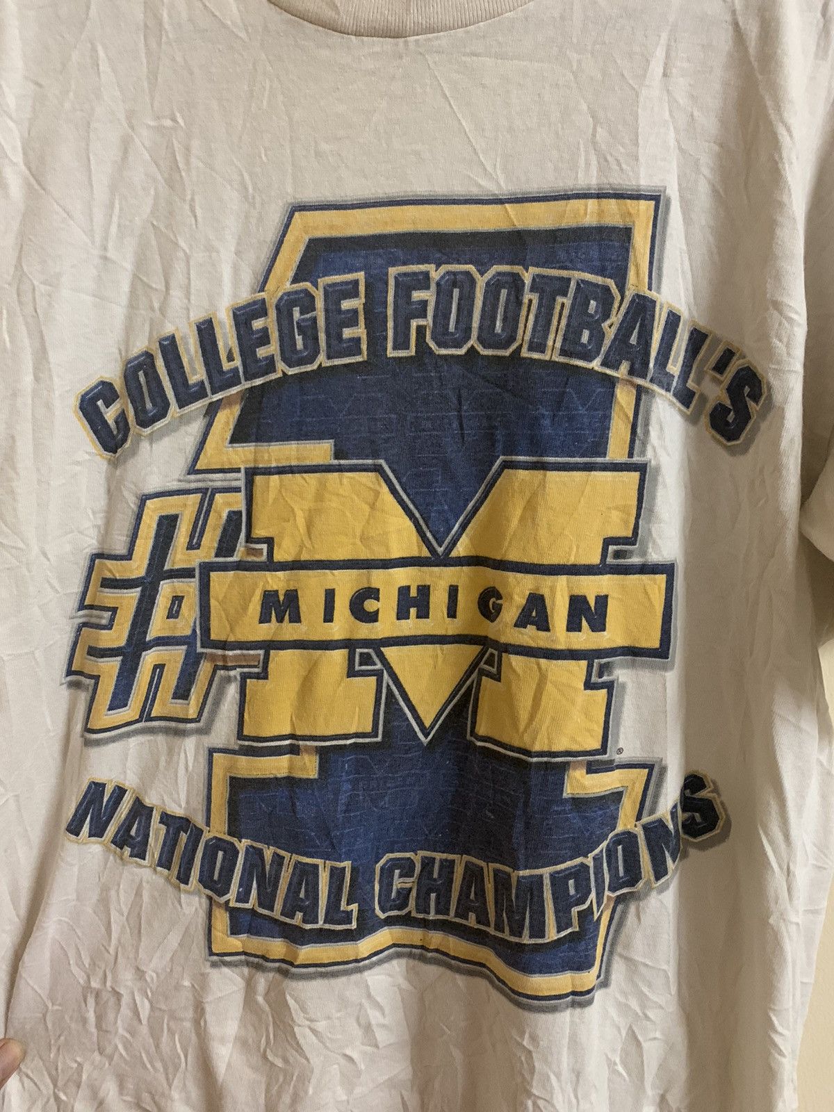 NFL Michigan Wolverines Short Sleeve Rare 90s T Shirt Size US M / EU 48-50 / 2 - 3 Thumbnail