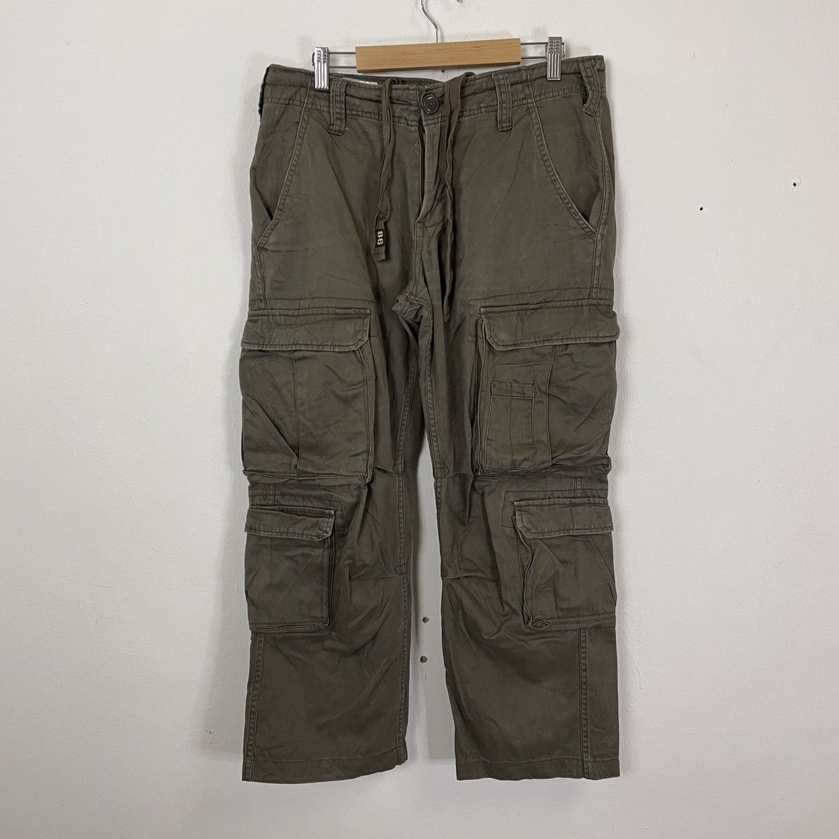 image of Designer Vintage Real Crush Reg U.s Tm 9 Pocket Cargo Pants in Green, Men's (Size 34)