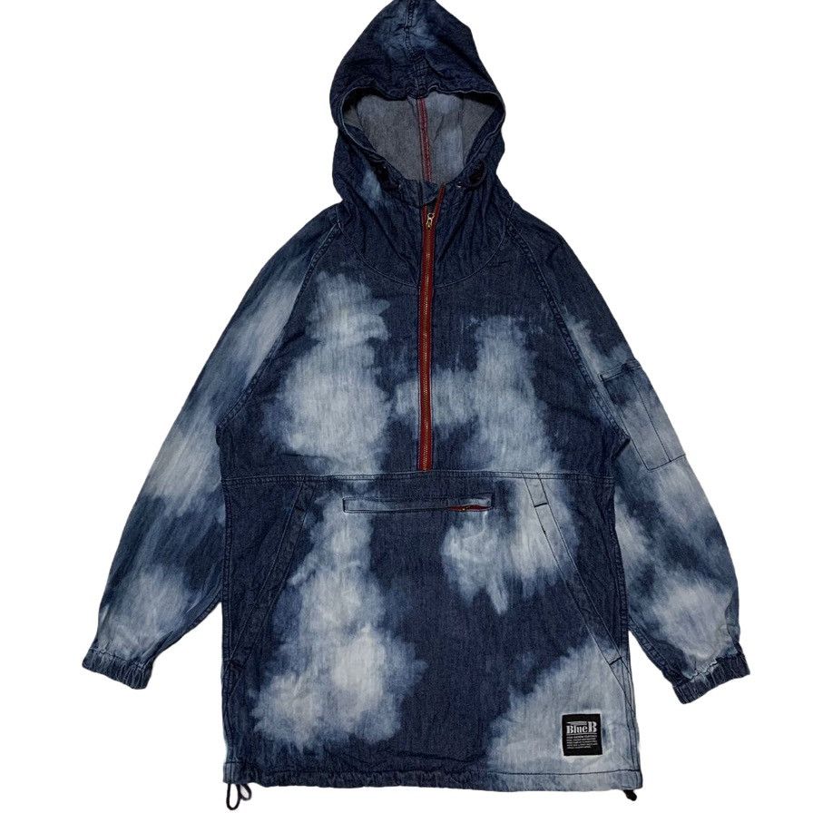 Japanese Brand BlueB Neo Denim Clothes Anorak Bleach Art Hoodie Size US S / EU 44-46 / 1 - 1 Thumbnail