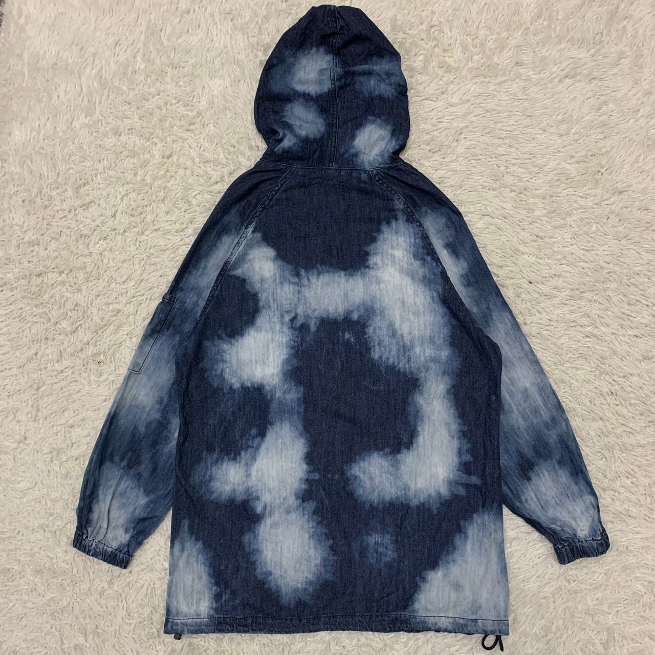 Japanese Brand BlueB Neo Denim Clothes Anorak Bleach Art Hoodie Size US S / EU 44-46 / 1 - 2 Thumbnail