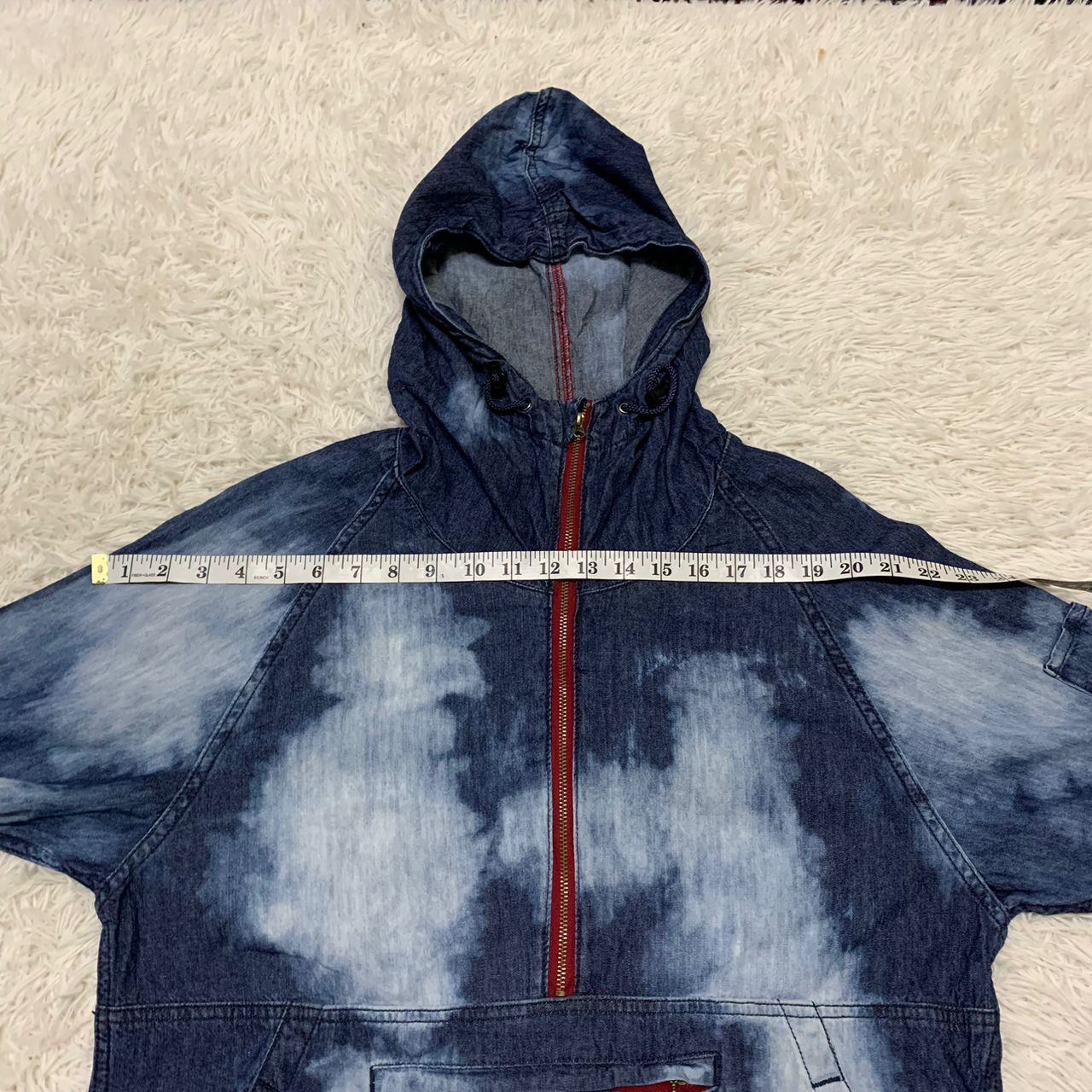 Japanese Brand BlueB Neo Denim Clothes Anorak Bleach Art Hoodie Size US S / EU 44-46 / 1 - 6 Thumbnail