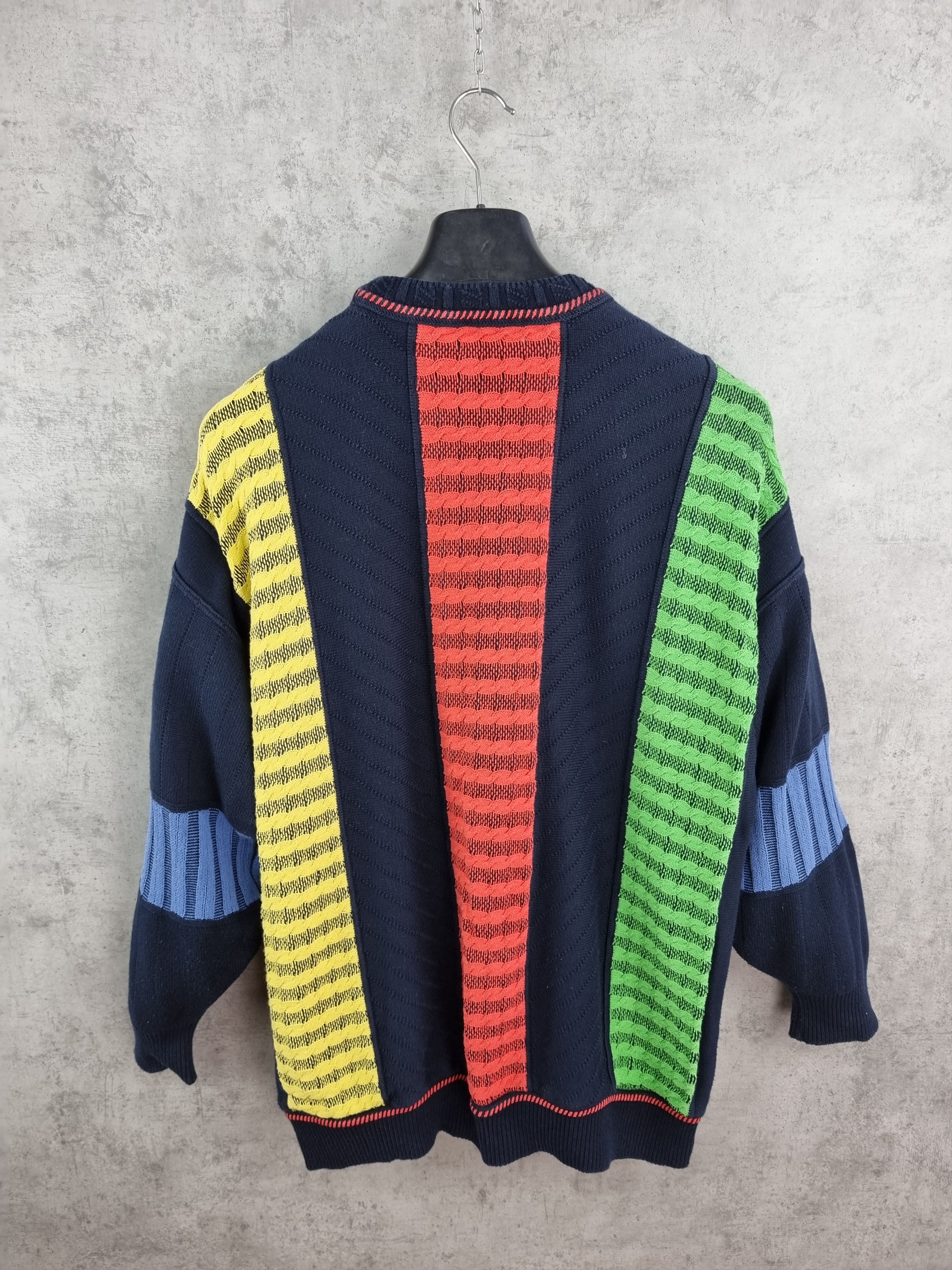 Carlo Colucci × Vintage 80s Carlo Colucci Knitwear Coogi Style Sweater Size US L / EU 52-54 / 3 - 3 Thumbnail