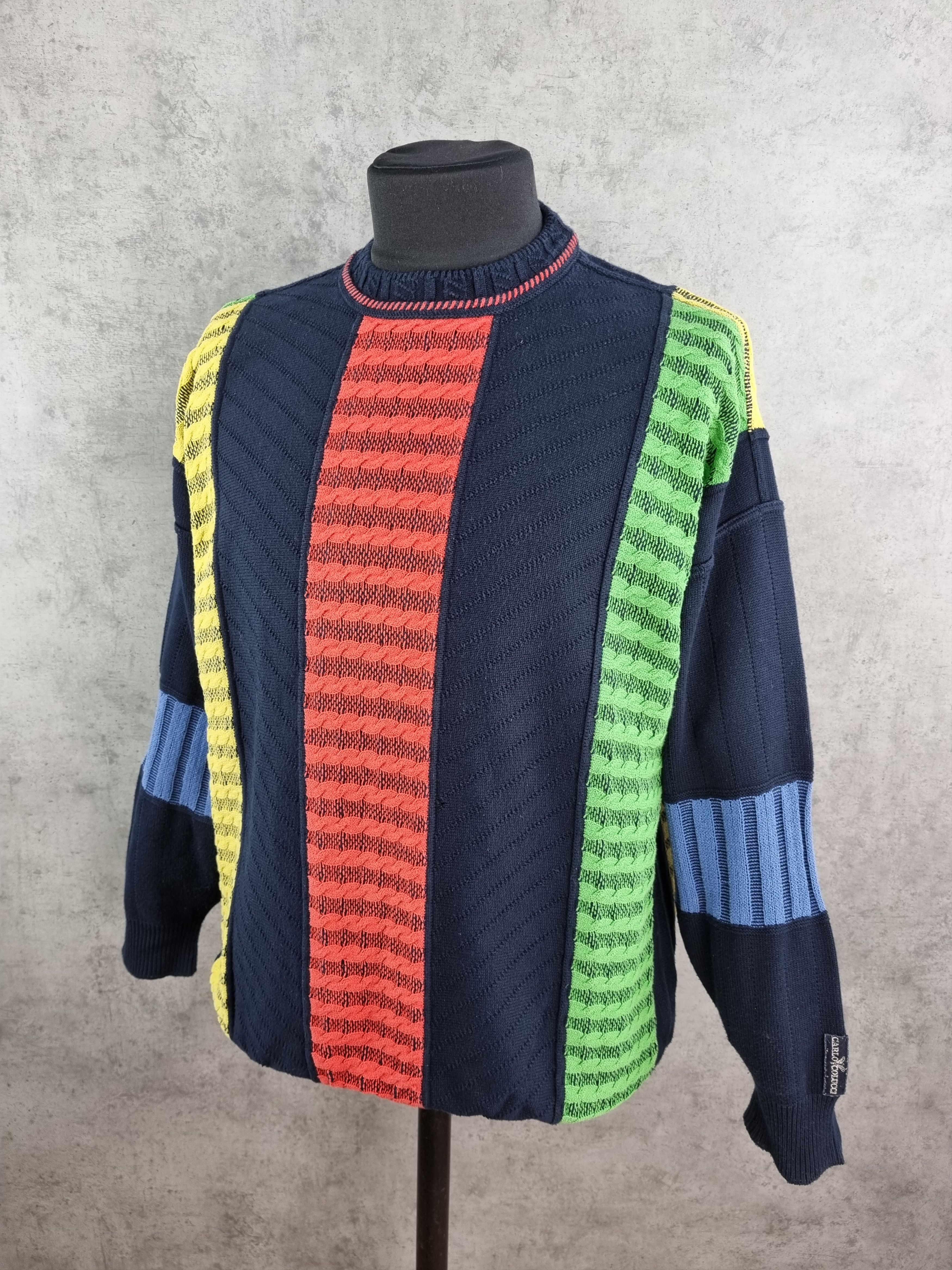 Carlo Colucci × Vintage 80s Carlo Colucci Knitwear Coogi Style Sweater Size US L / EU 52-54 / 3 - 4 Thumbnail