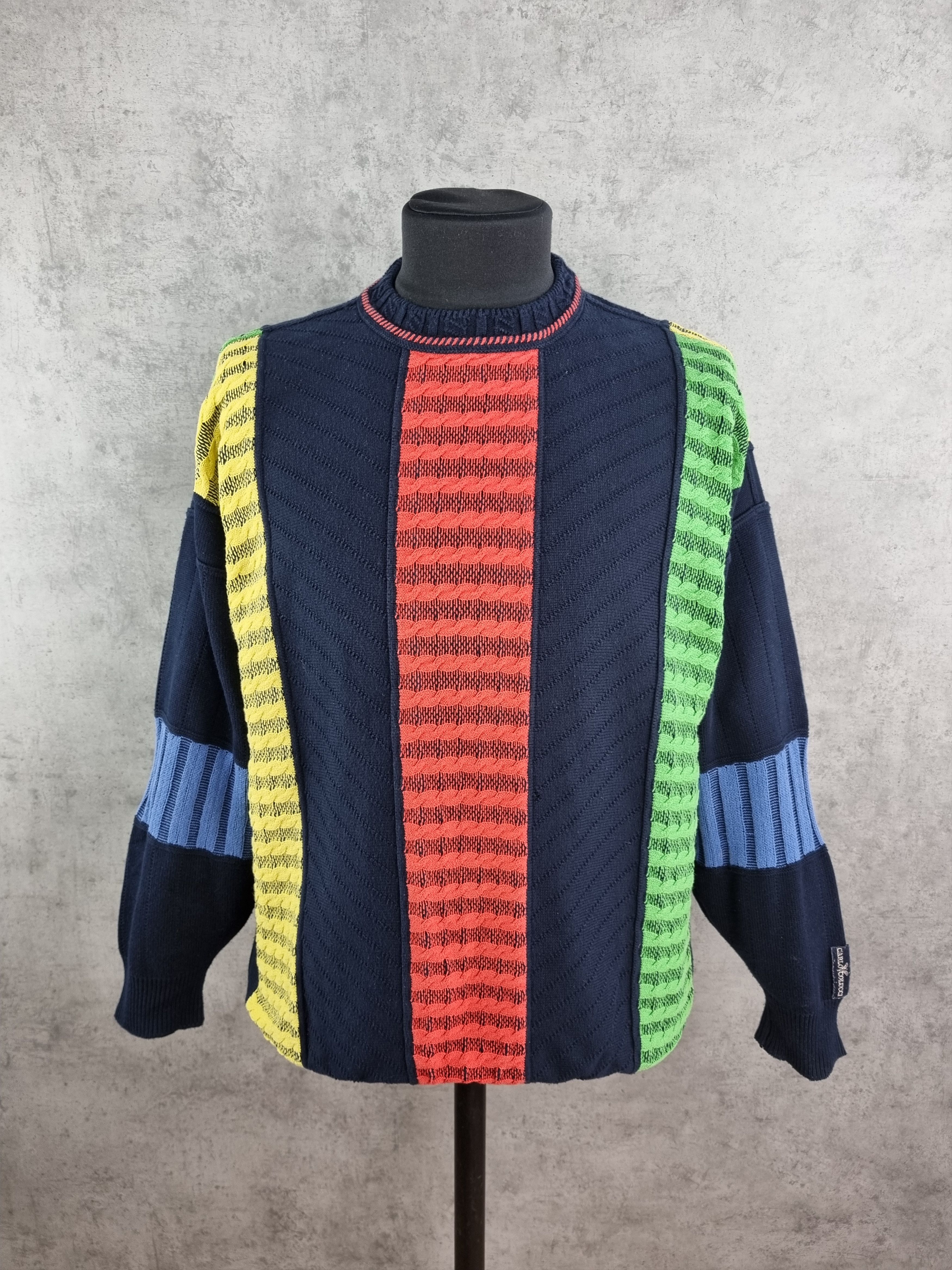 Carlo Colucci × Vintage 80s Carlo Colucci Knitwear Coogi Style Sweater Size US L / EU 52-54 / 3 - 1 Thumbnail