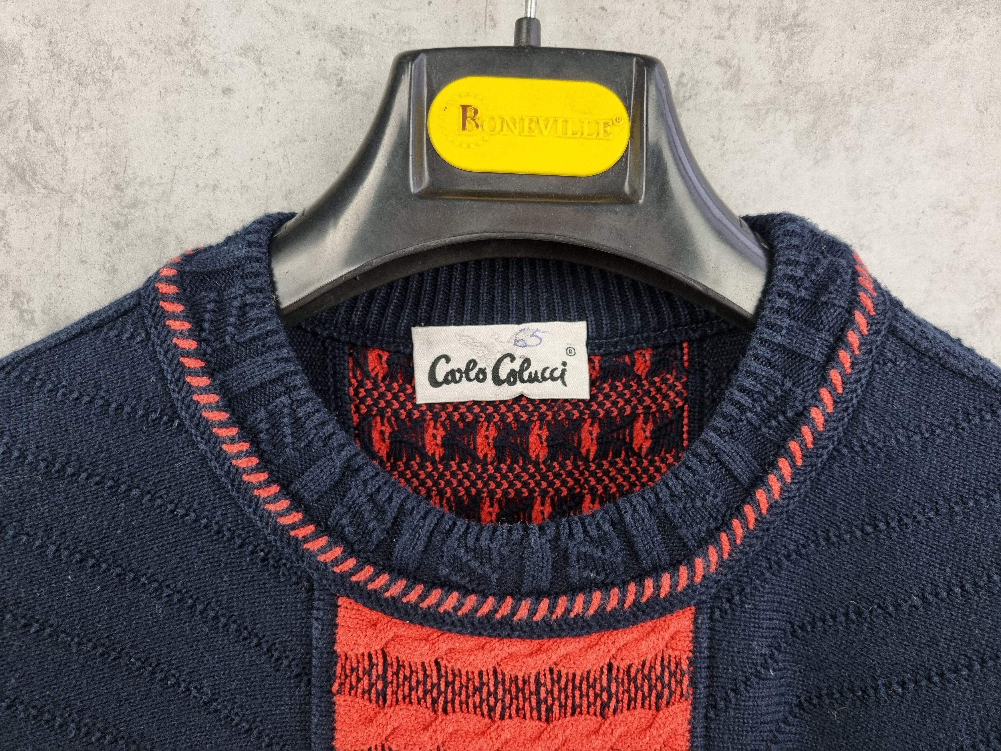 Carlo Colucci × Vintage 80s Carlo Colucci Knitwear Coogi Style Sweater Size US L / EU 52-54 / 3 - 9 Thumbnail
