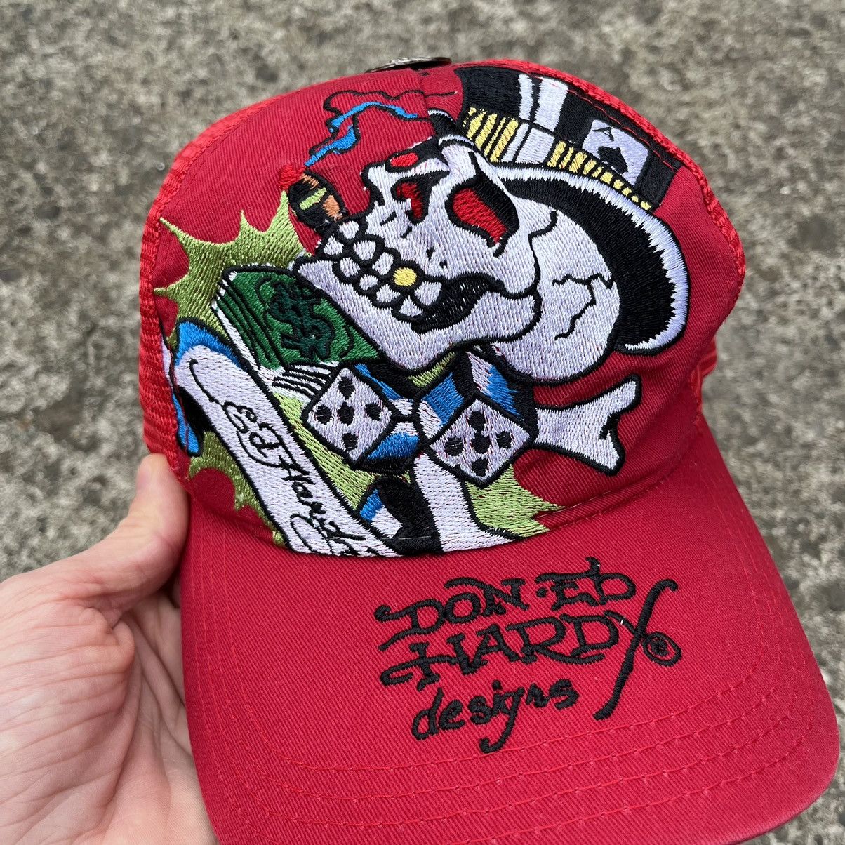Christian Audigier × Ed Hardy × Vintage VINTAGE Y2K ED HARDY by CHRISTIAN AUDIGIER “SKULL” CAP Size ONE SIZE - 5 Thumbnail