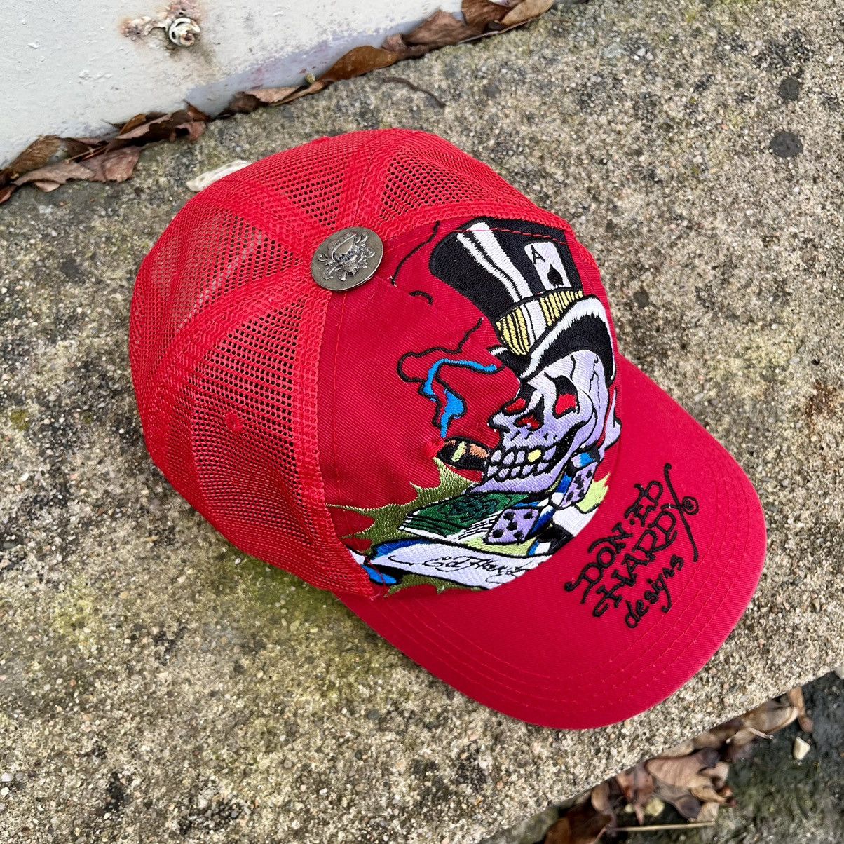 Christian Audigier × Ed Hardy × Vintage VINTAGE Y2K ED HARDY by CHRISTIAN AUDIGIER “SKULL” CAP Size ONE SIZE - 7 Thumbnail