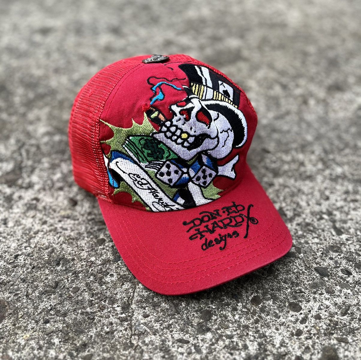 Christian Audigier × Ed Hardy × Vintage VINTAGE Y2K ED HARDY by CHRISTIAN AUDIGIER “SKULL” CAP Size ONE SIZE - 1 Thumbnail