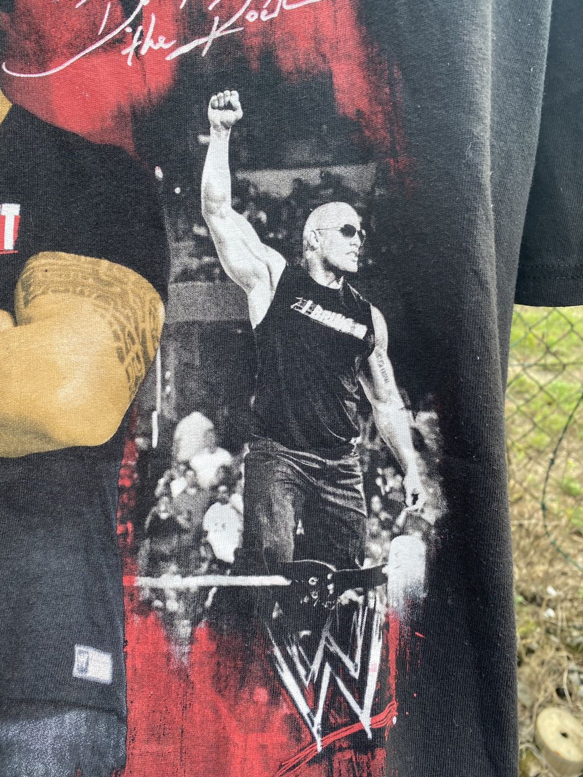 Vintage × WWE Vtg Dwayne Johnson The Rock WWE Tshirt Size US XXL / EU 58 / 5 - 2 Thumbnail