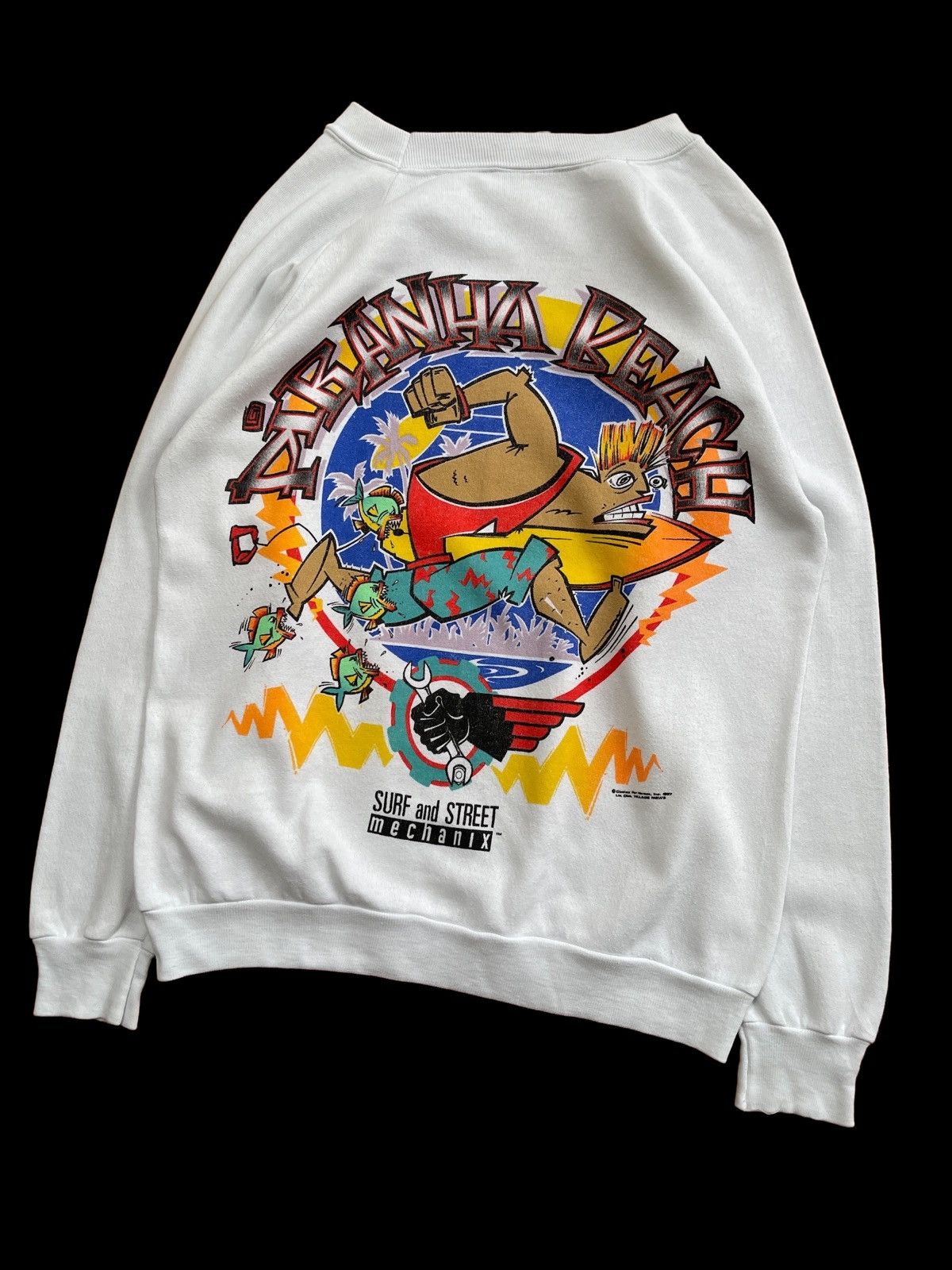 Vintage 1987 Surf And Street Piranha Beach Sweatshirt Size US S / EU 44-46 / 1 - 1 Thumbnail