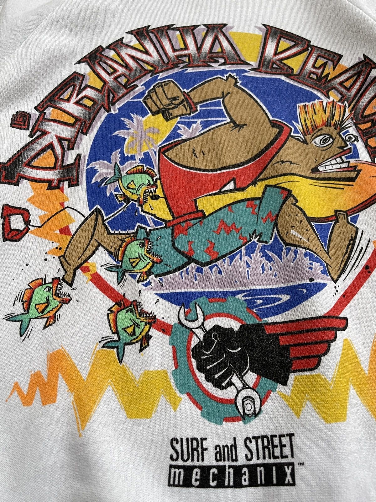 Vintage 1987 Surf And Street Piranha Beach Sweatshirt Size US S / EU 44-46 / 1 - 9 Thumbnail