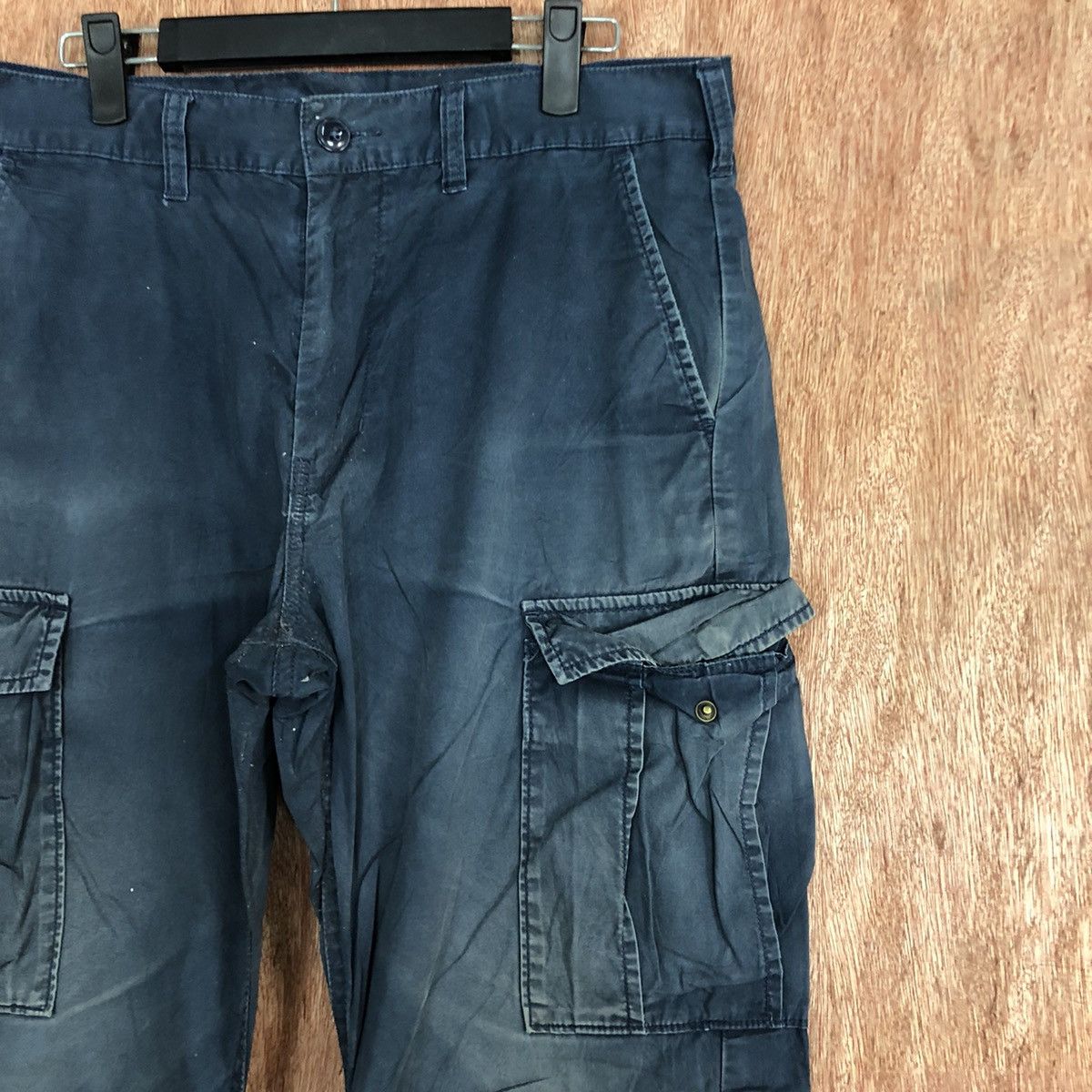 Faded Glory DLL GU Japan Blue faded Multipocket Cargo Pants #c653 Size US 32 / EU 48 - 4 Thumbnail