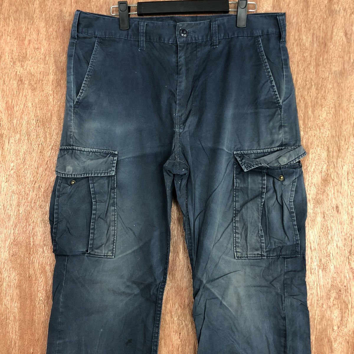 Faded Glory DLL GU Japan Blue faded Multipocket Cargo Pants #c653 Size US 32 / EU 48 - 2 Thumbnail
