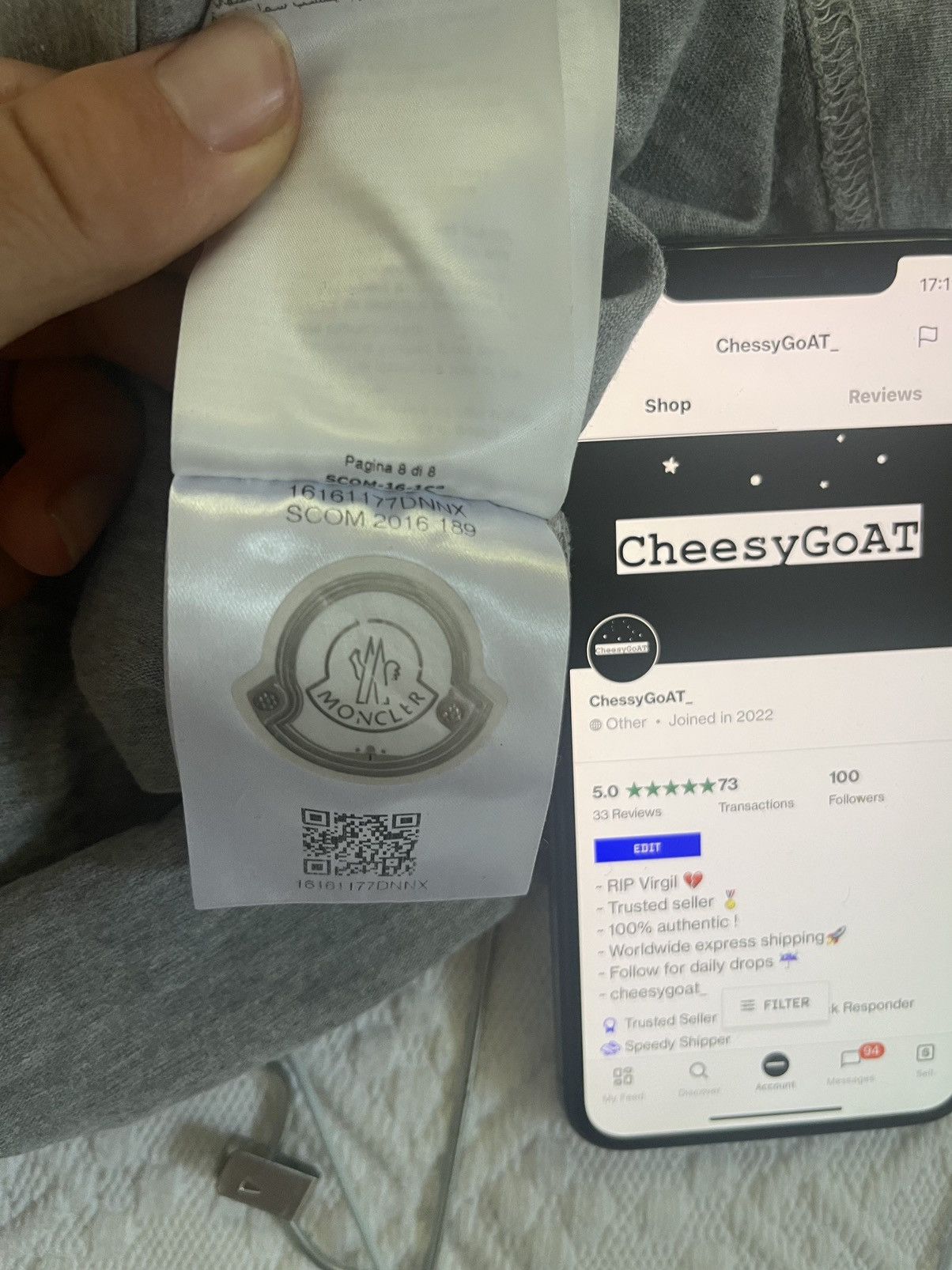 Moncler × Off-White Off white x Moncler TEE Size US S / EU 44-46 / 1 - 12 Thumbnail