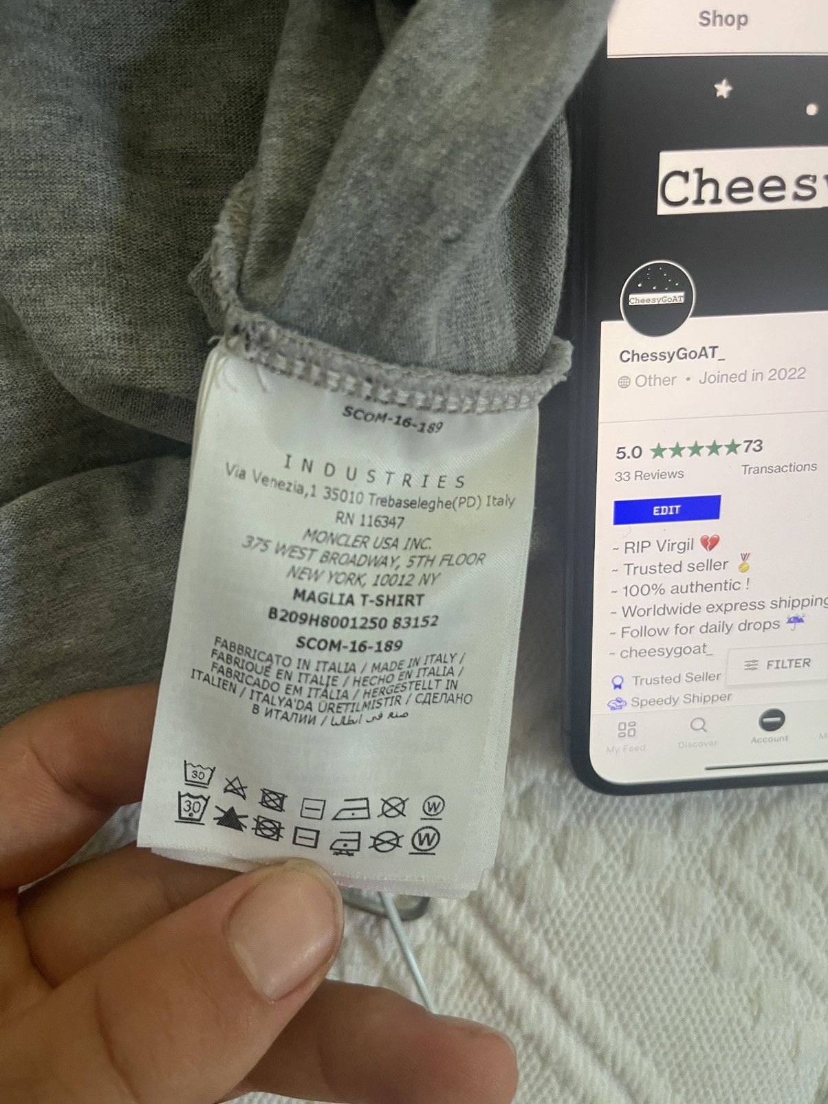 Moncler × Off-White Off white x Moncler TEE Size US S / EU 44-46 / 1 - 11 Thumbnail
