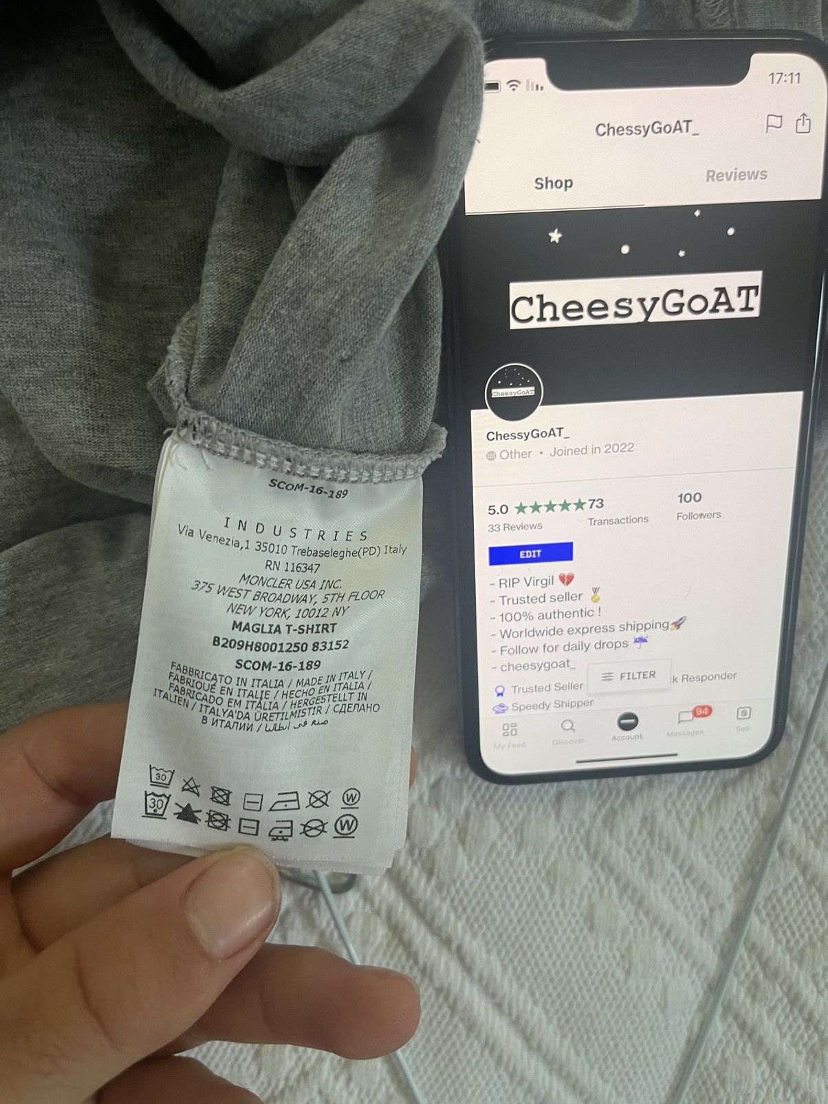 Moncler × Off-White Off white x Moncler TEE Size US S / EU 44-46 / 1 - 10 Thumbnail