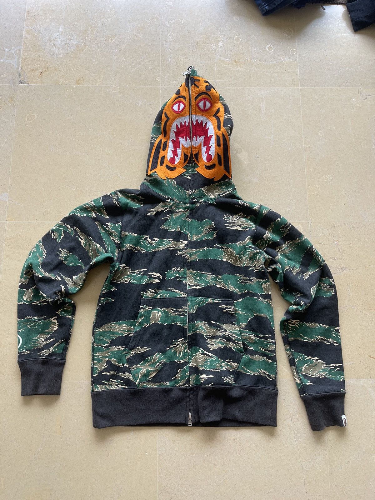 BAPE tiger full zip green camo tiger