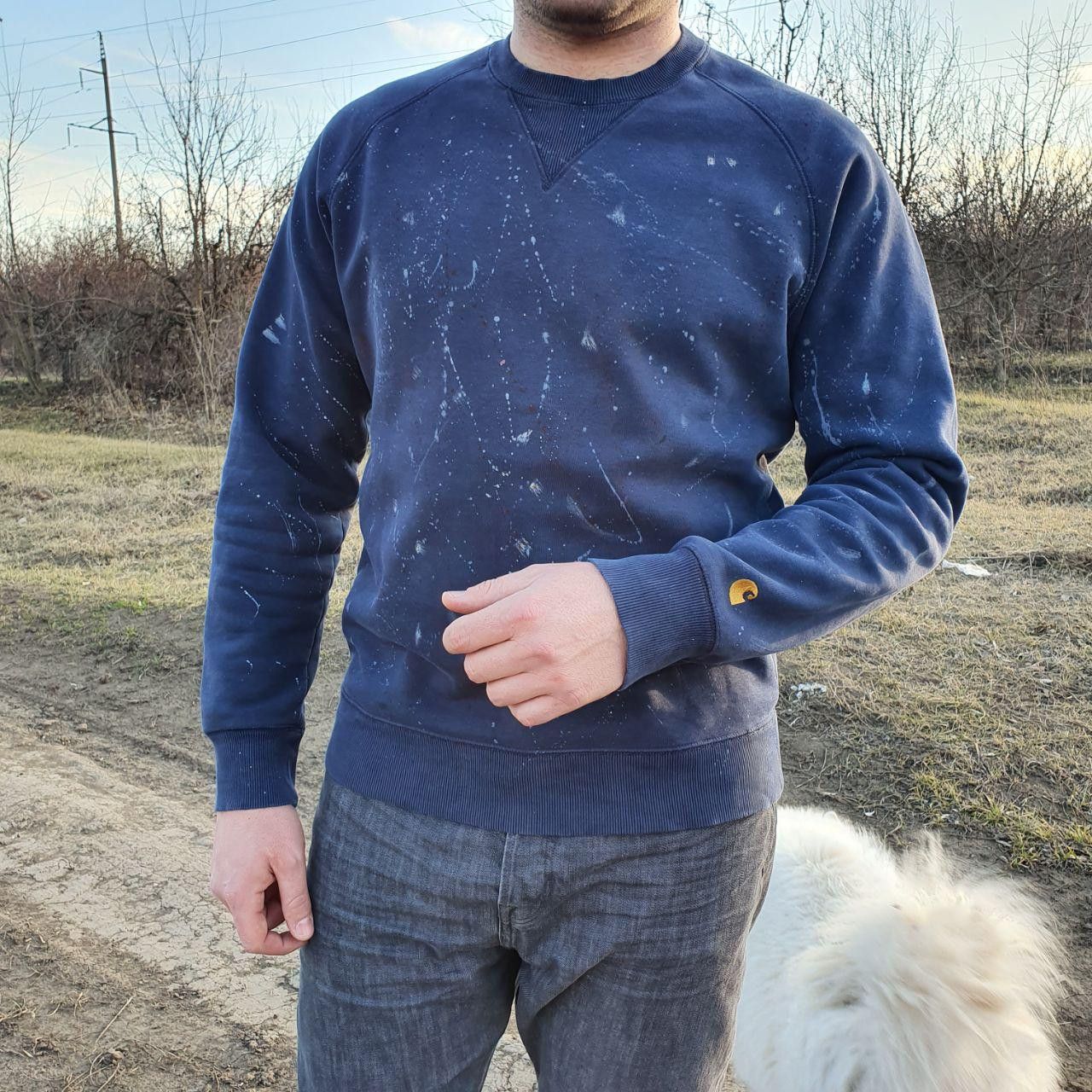Carhartt 1 of 1 Rare Custom Painted CARHARTT crewneck Size US L / EU 52-54 / 3 - 3 Thumbnail