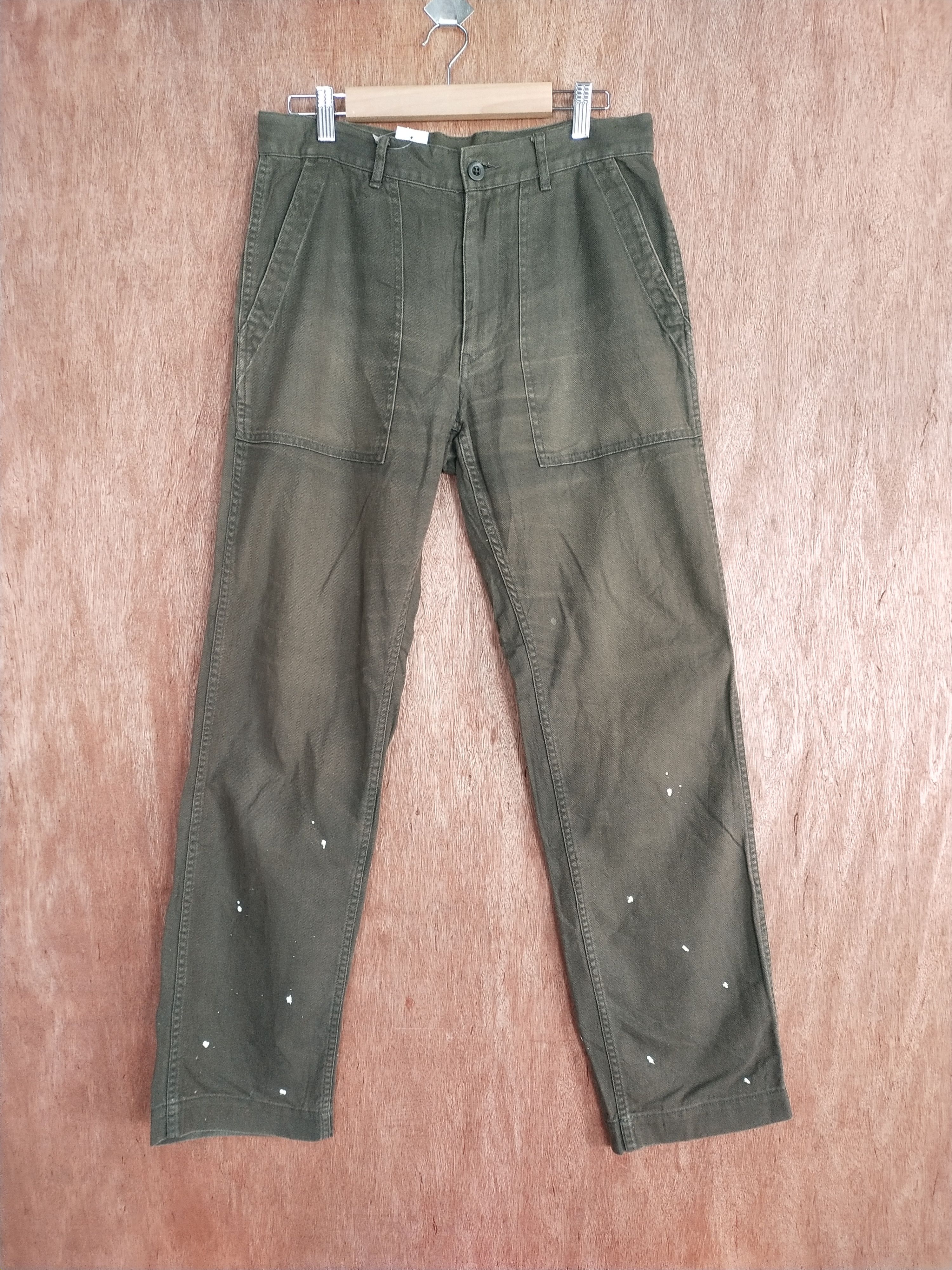Faded Glory Japan brown buckle back faded painter pants denim #S057 Size US 30 / EU 46 - 1 Thumbnail