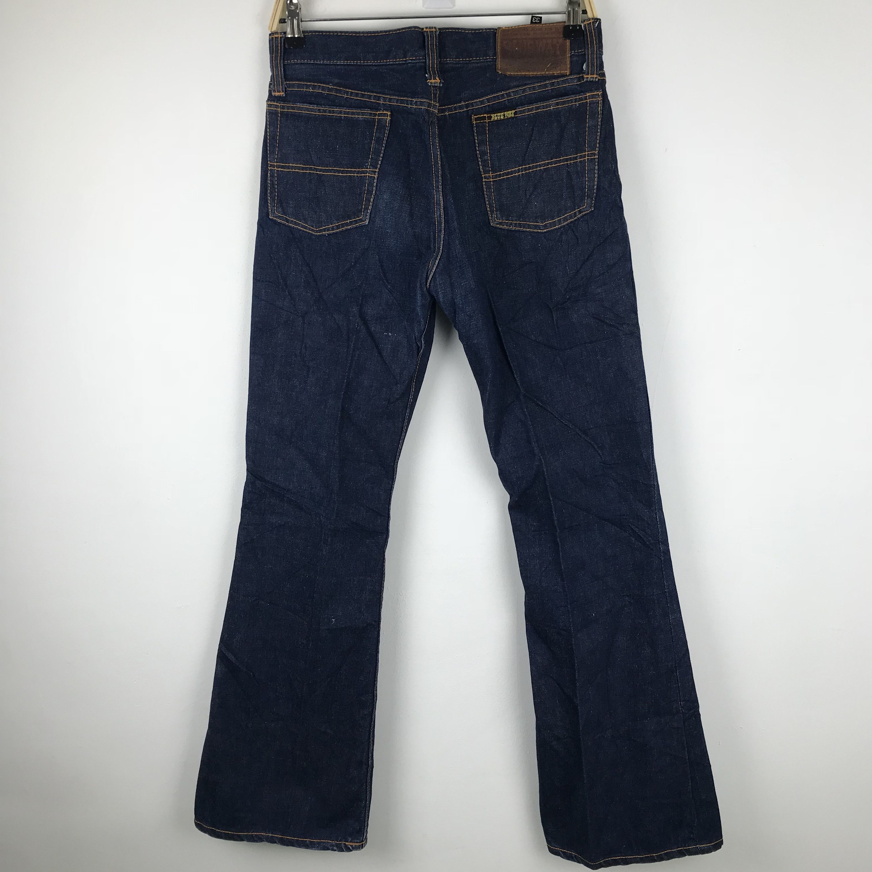 Blue Blue Japan × Vintage X109 VTG BLUE WAY JAPANESE BLUE INDIGO bootcut FLARED DENIM Size US 31 - 1 Thumbnail