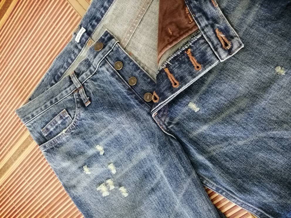 Issey Miyake RARE🔥Tsumori Chisato Blue Distressed Denim Size US 32 / EU 48 - 5 Thumbnail