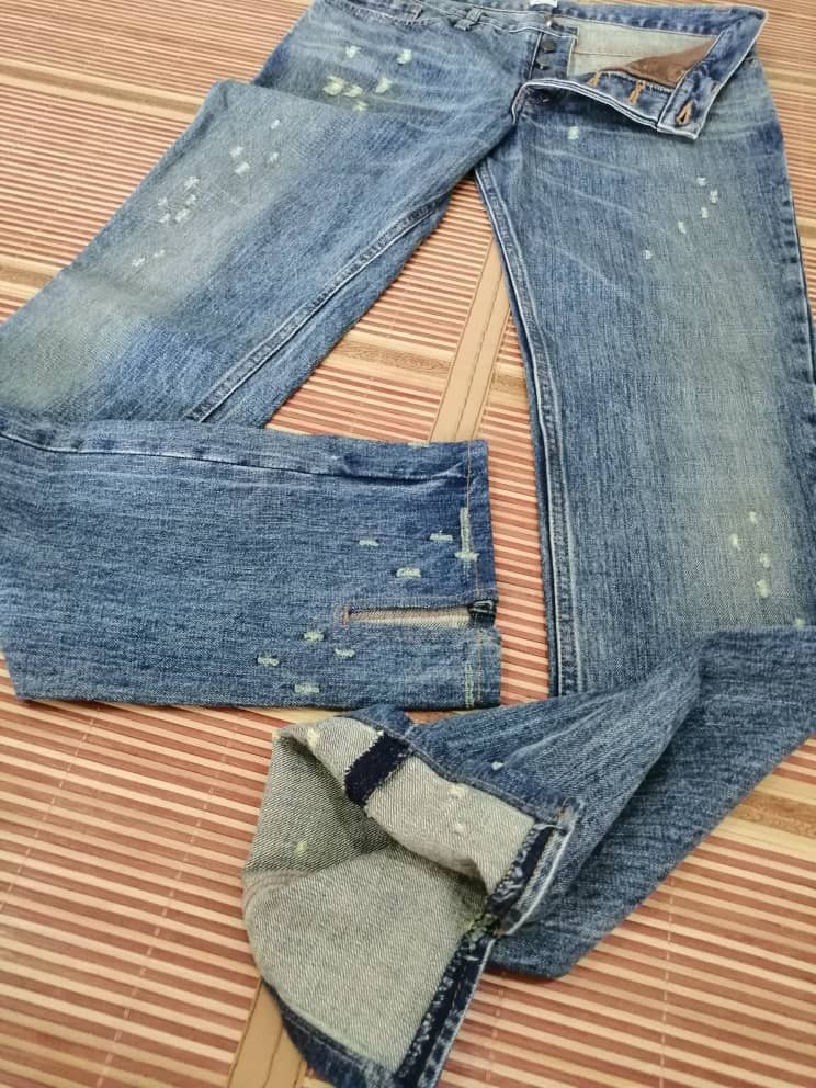 Issey Miyake RARE🔥Tsumori Chisato Blue Distressed Denim Size US 32 / EU 48 - 3 Thumbnail