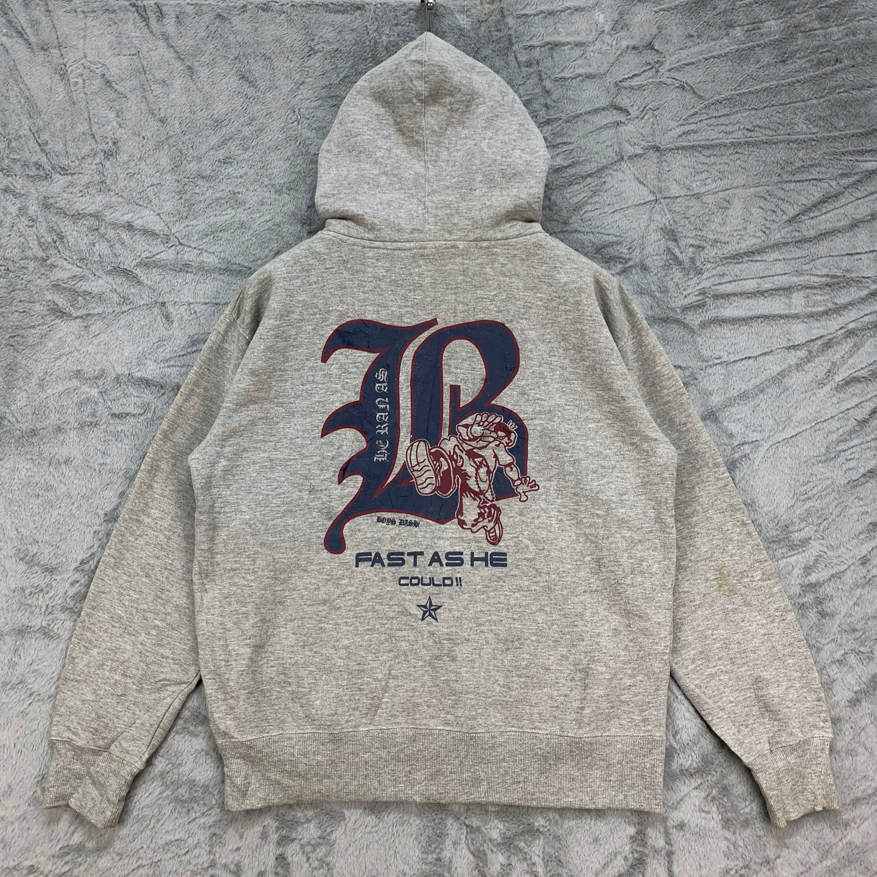 Japanese Brand Oblo Design He Ran As Fast As He Could!!! Hoodies #4240-147 Size US M / EU 48-50 / 2 - 1 Thumbnail