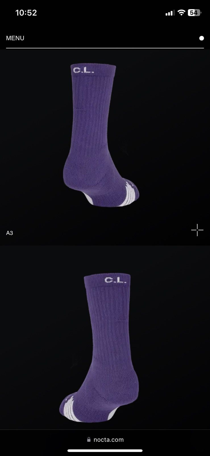 Drake × Nike Nocta Purple Socks Size ONE SIZE - 4 Thumbnail