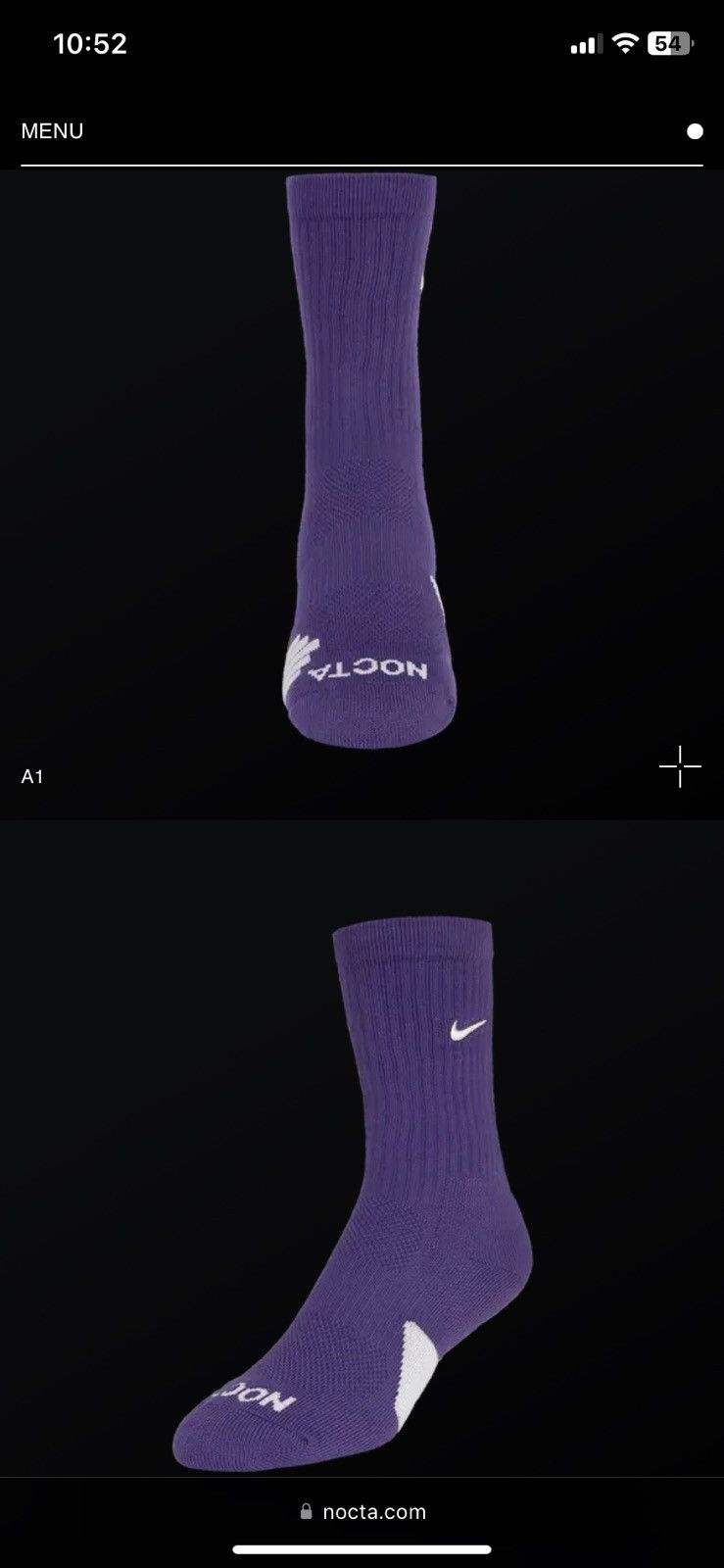 Drake × Nike Nocta Purple Socks Size ONE SIZE - 3 Thumbnail