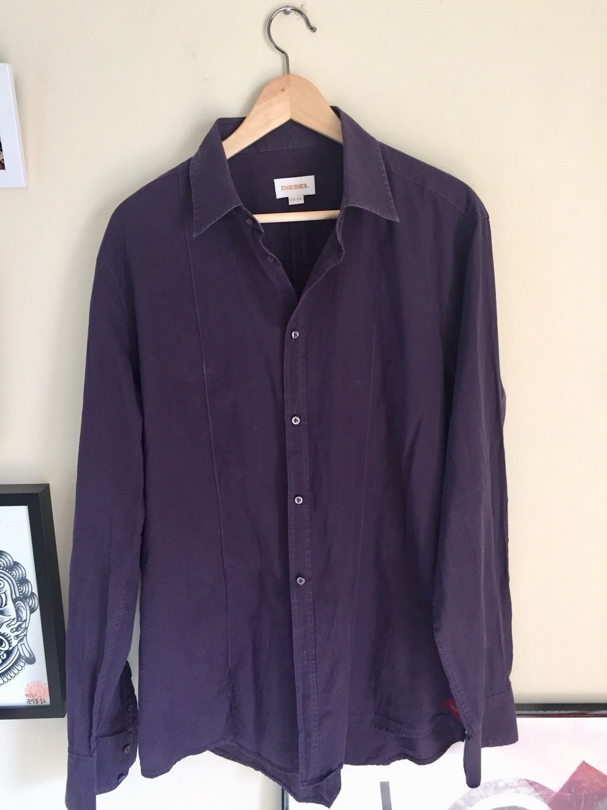 Diesel Diesel Purple Cotton Elegant Shirt Size US L / EU 52-54 / 3 - 1 Thumbnail