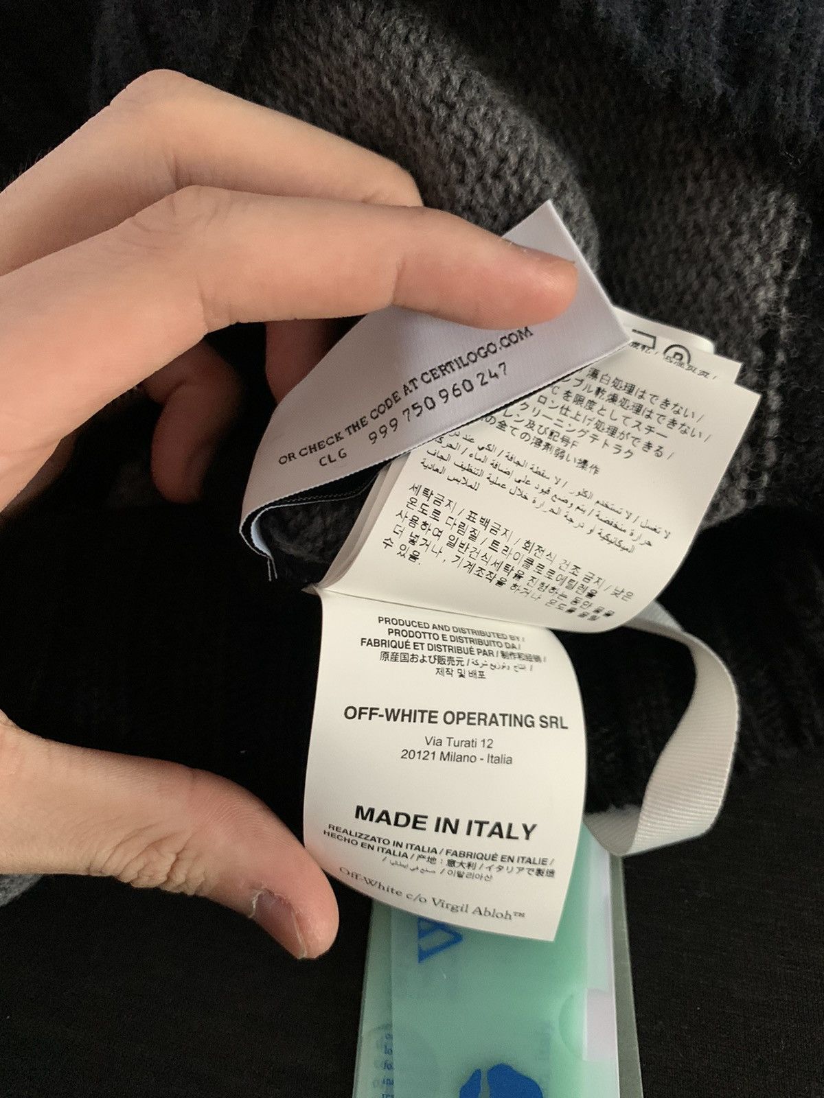 Off-White Off White Check Knit Crewneck Sweater Size US L / EU 52-54 / 3 - 6 Thumbnail