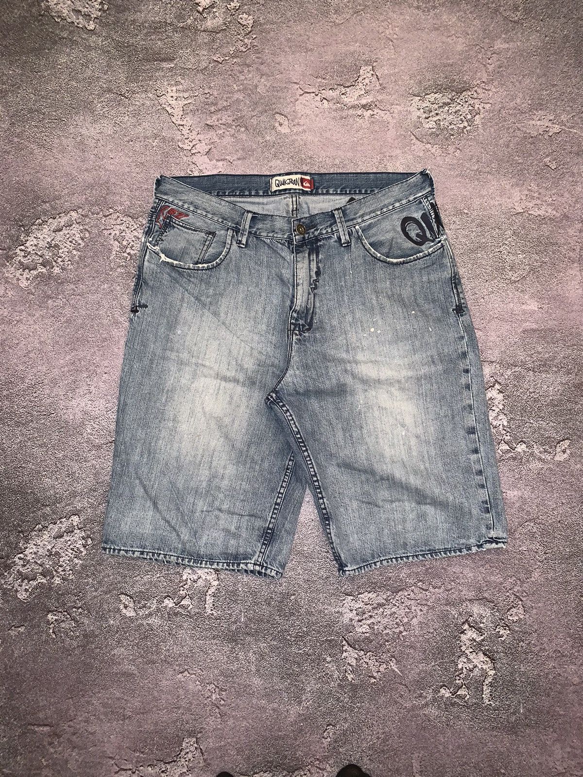 Quicksilver × Quiksilver Vintage quiksilver L denim blue cargo shorts 🩳 surfing style Size US 34 / EU 50 - 7 Thumbnail