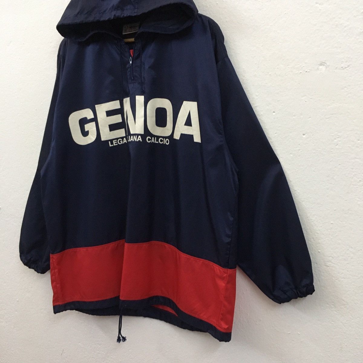VINTAGE 93 GENOA FC LEGA ITALIANA CALCIO WINDBREAKER HOODED