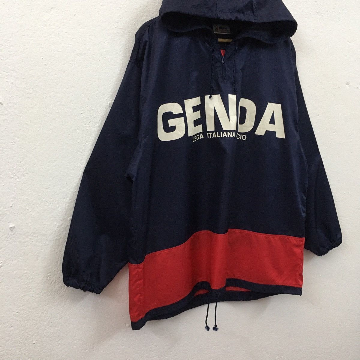 VINTAGE 93 GENOA FC LEGA ITALIANA CALCIO WINDBREAKER HOODED