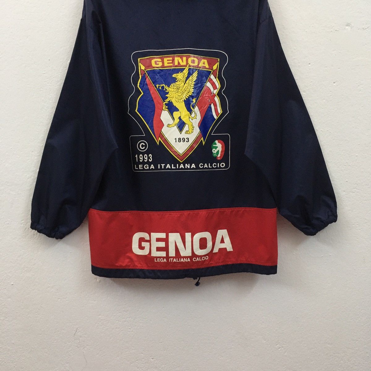 VINTAGE 93 GENOA FC LEGA ITALIANA CALCIO WINDBREAKER HOODED