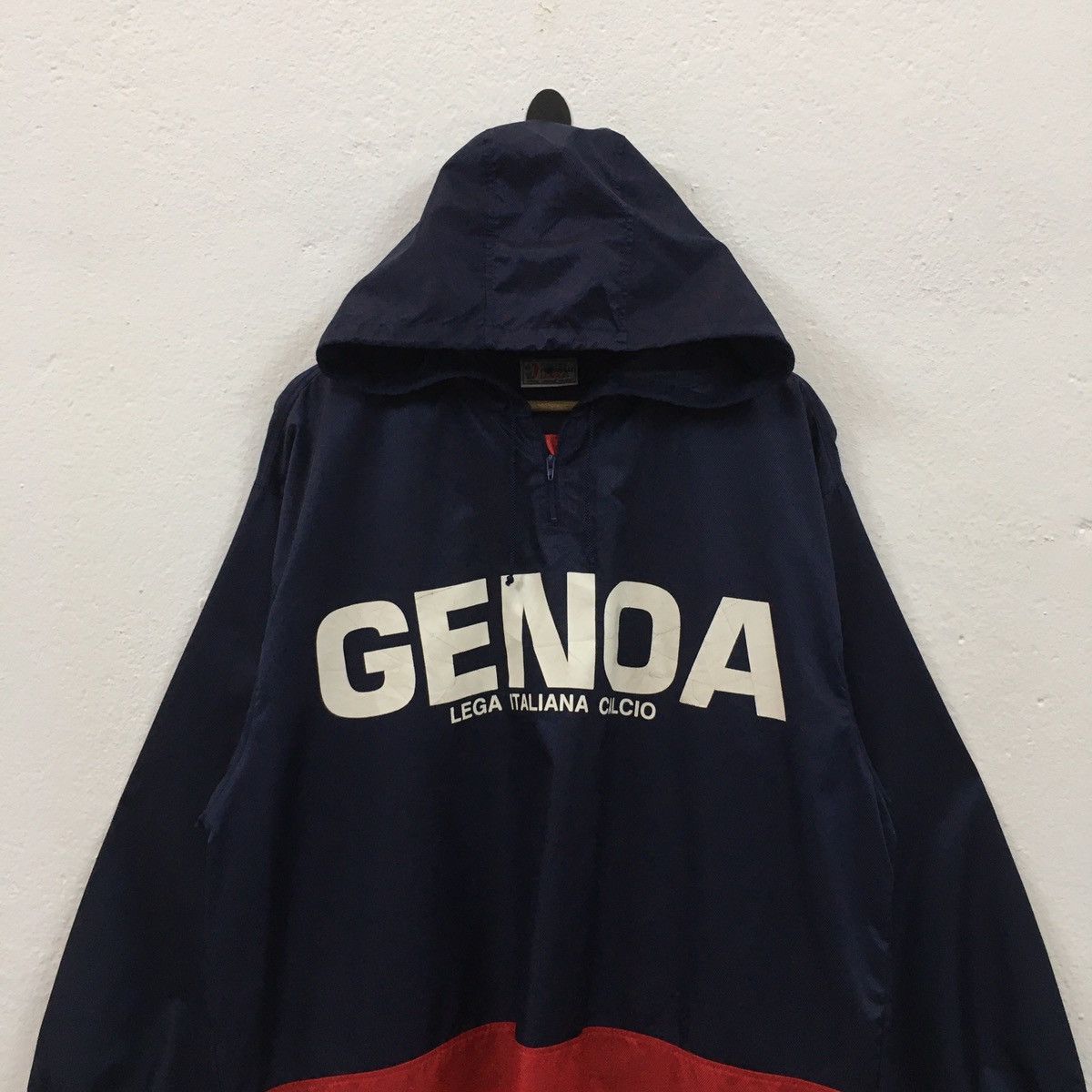 VINTAGE 93 GENOA FC LEGA ITALIANA CALCIO WINDBREAKER HOODED