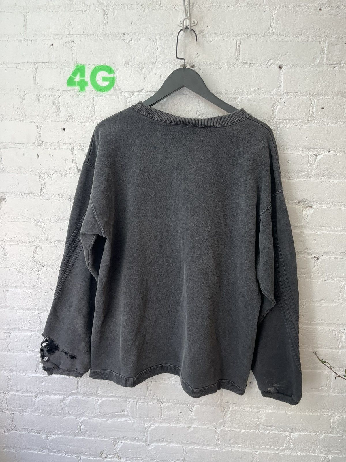 Adidas × Vintage Vintage THRASHED Faded Black Wash XL Adidas Sweater Size US XL / EU 56 / 4 - 9 Thumbnail