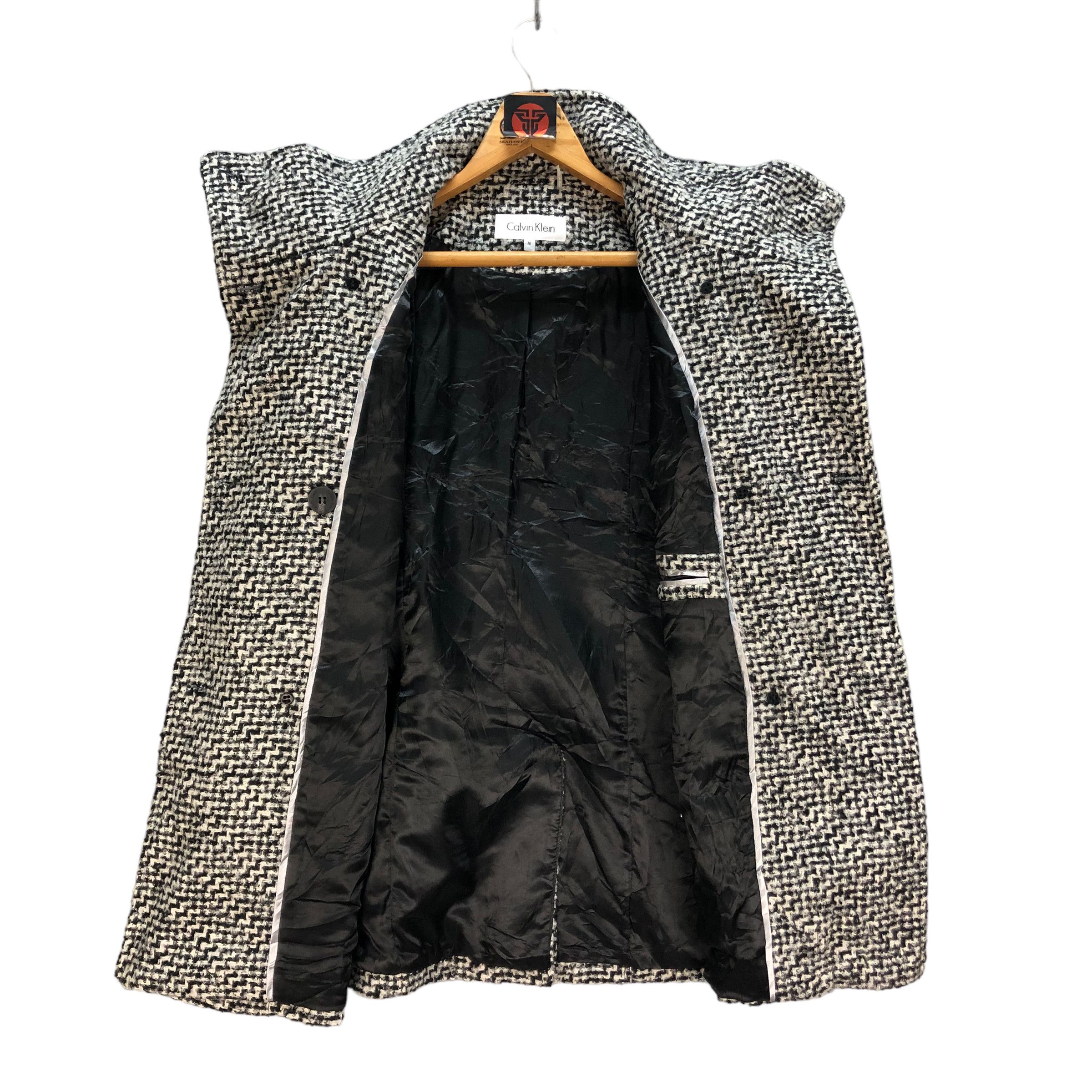 Calvin Klein CALVIN KLEIN BELTED DOUBLE BREASTED COAT #7265-123 Size M / US 6-8 / IT 42-44 - 7 Thumbnail