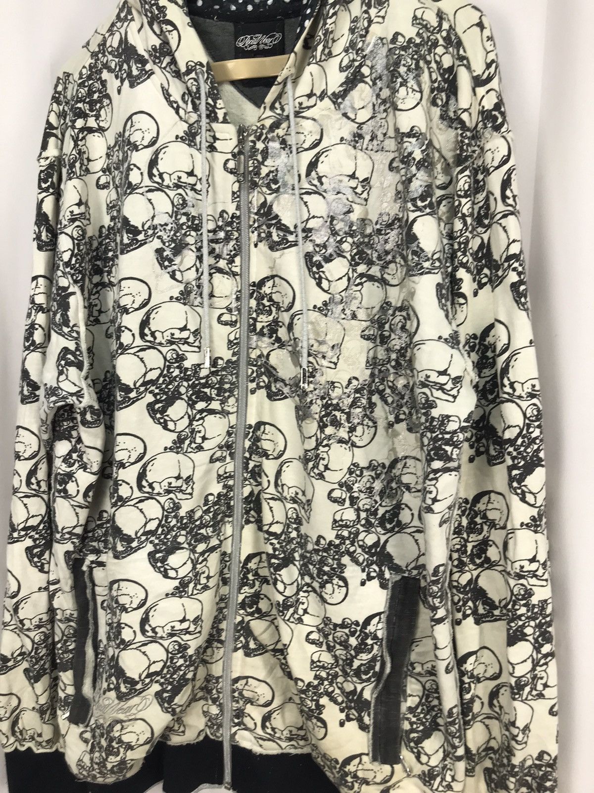 Japanese Brand × Other × Vintage Skull fullprint distressed zipper hoodie Size US L / EU 52-54 / 3 - 5 Thumbnail