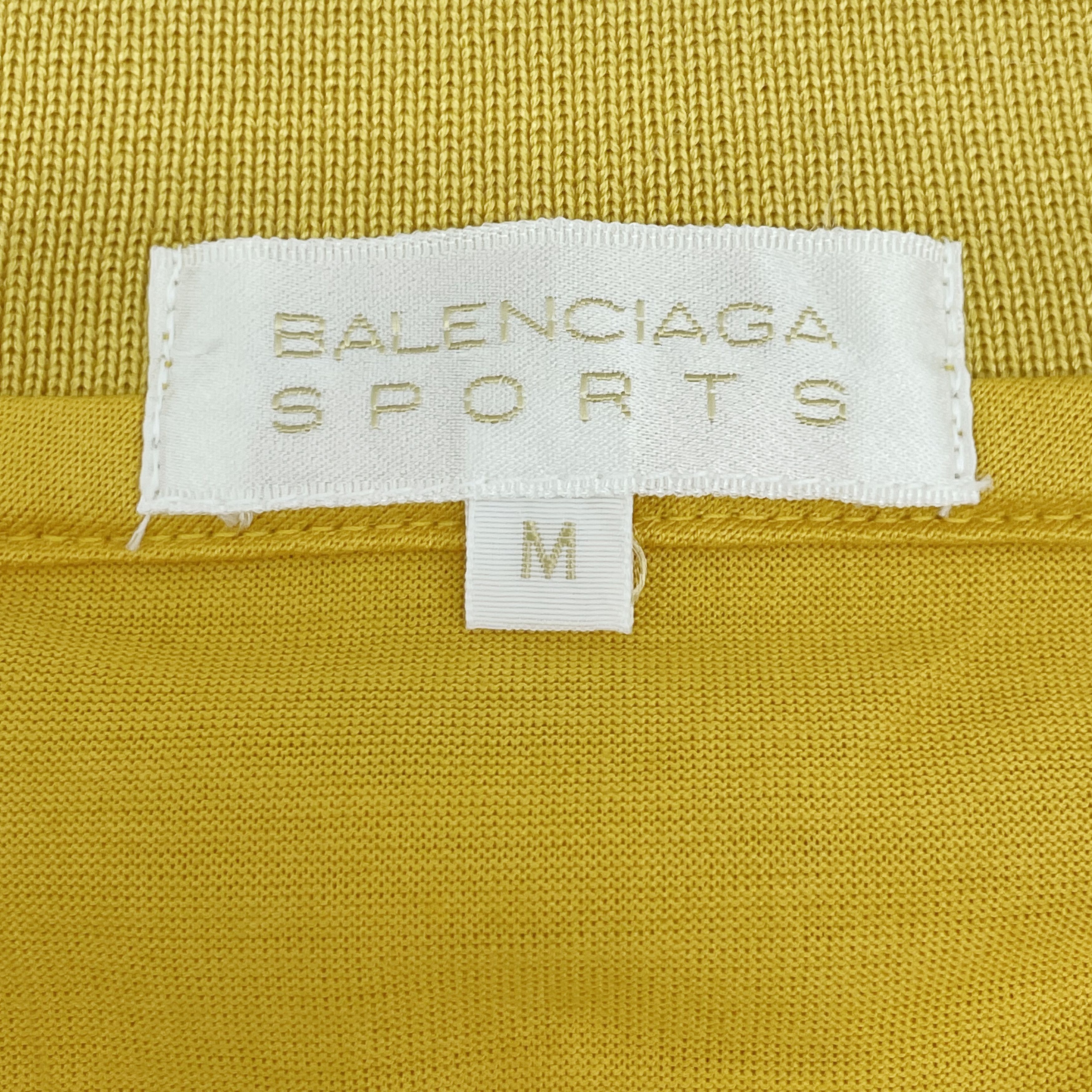 Balenciaga 🔴 BALENCIAGA Embroidered Long Sleeve Polo Shirt - Yellow Size US M / EU 48-50 / 2 - 5 Thumbnail