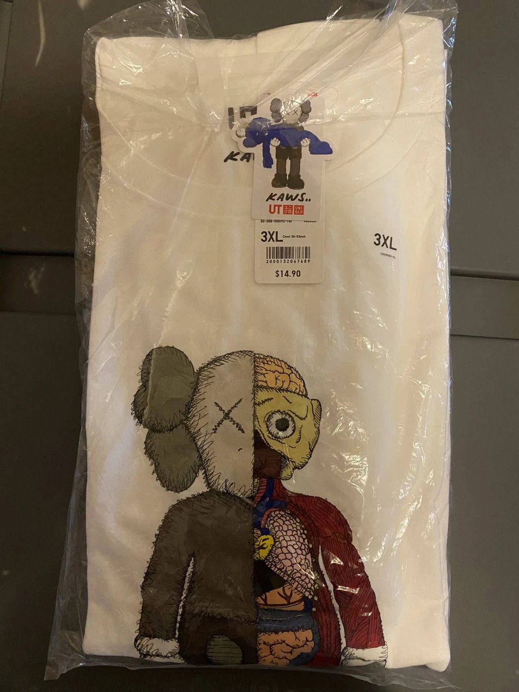 image of Kaws Flayed Tee White 3Xl X , Men's (Size 2XL)