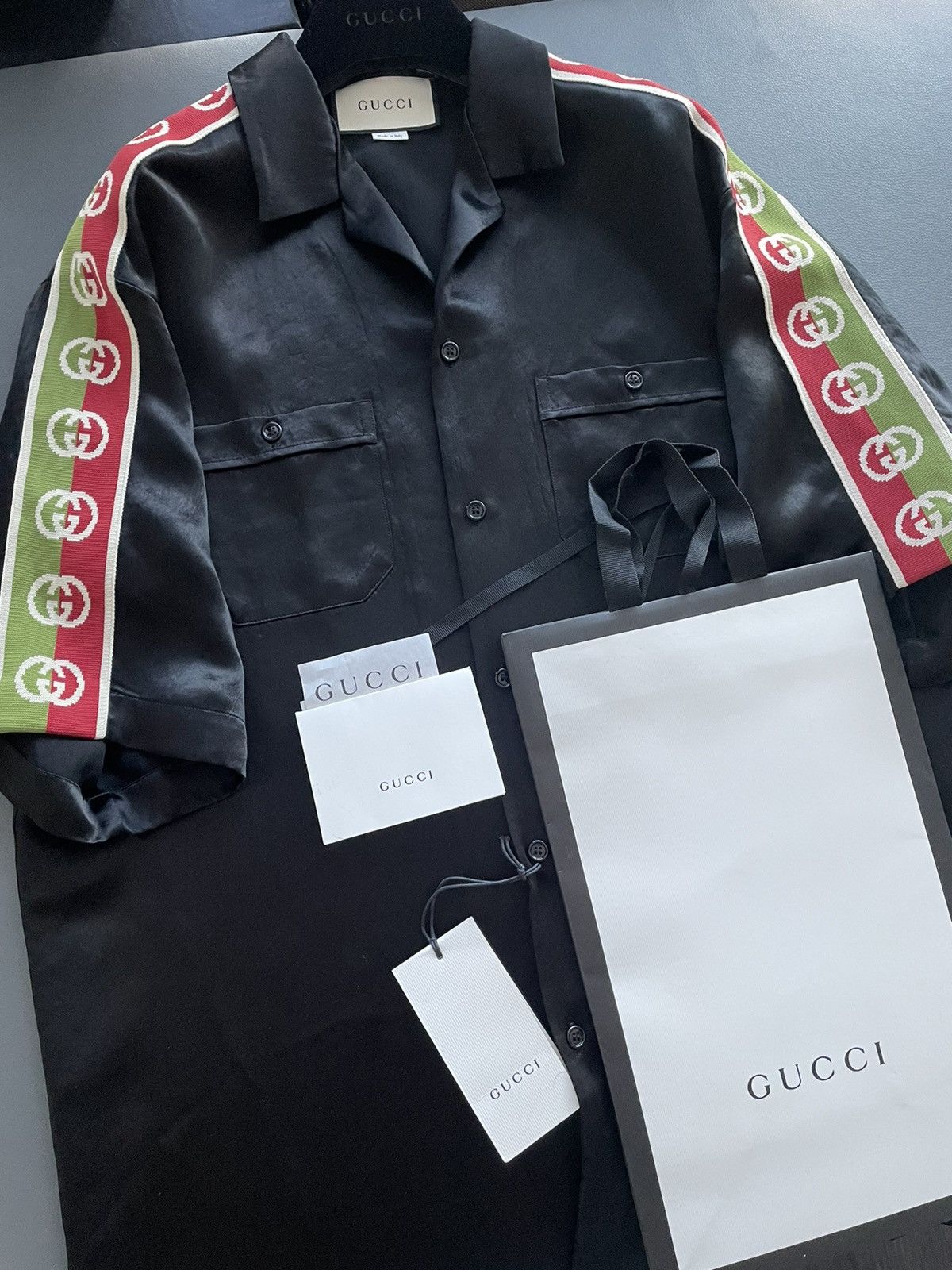 Gucci Limited Edition Rare Runway GG Logo Japanese Acetate Shirt Size US L / EU 52-54 / 3 - 19 Thumbnail