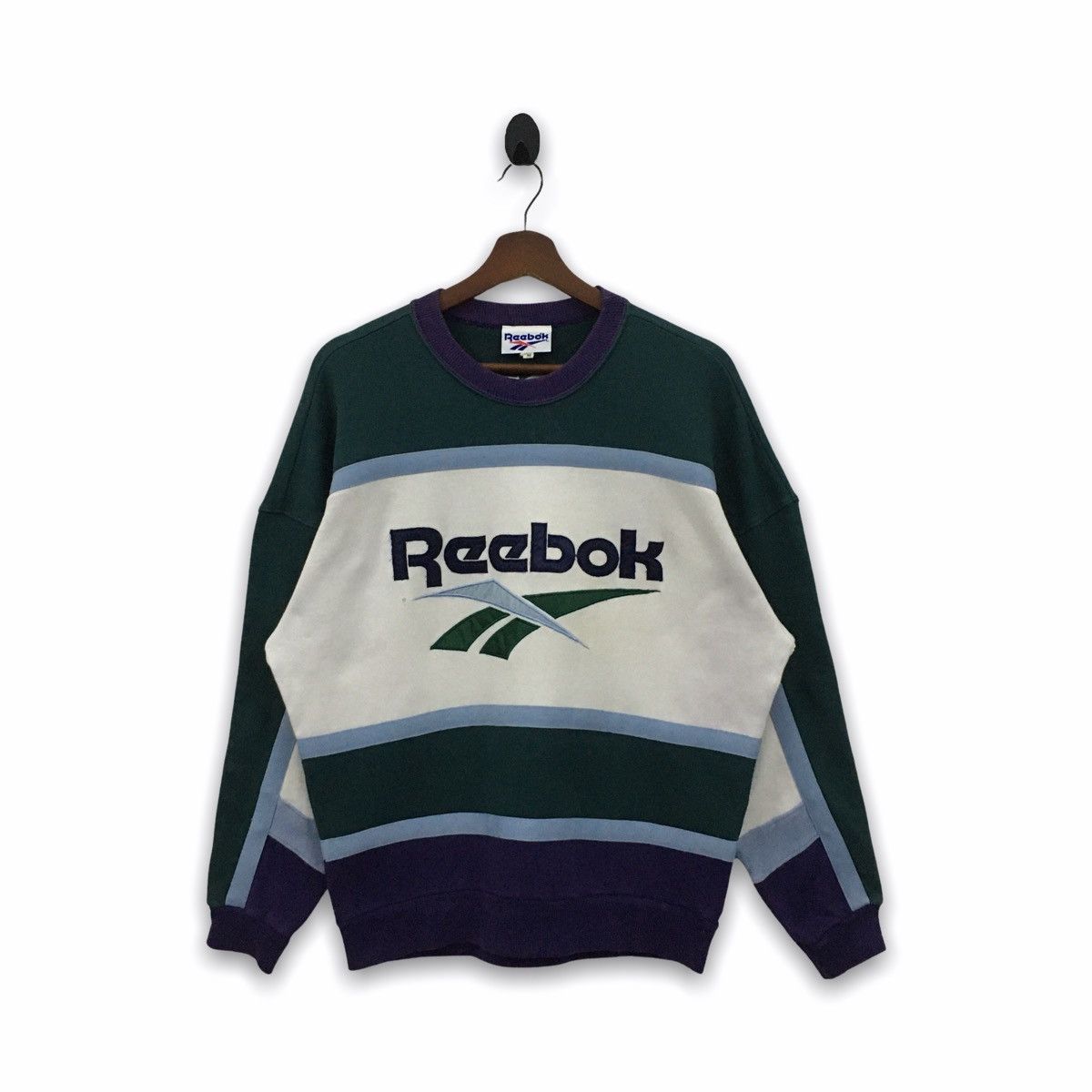 Reebok × Vintage Rare Vintage Reebok Big Logo Embroidery Sweatshirt Size US M / EU 48-50 / 2 - 1 Thumbnail