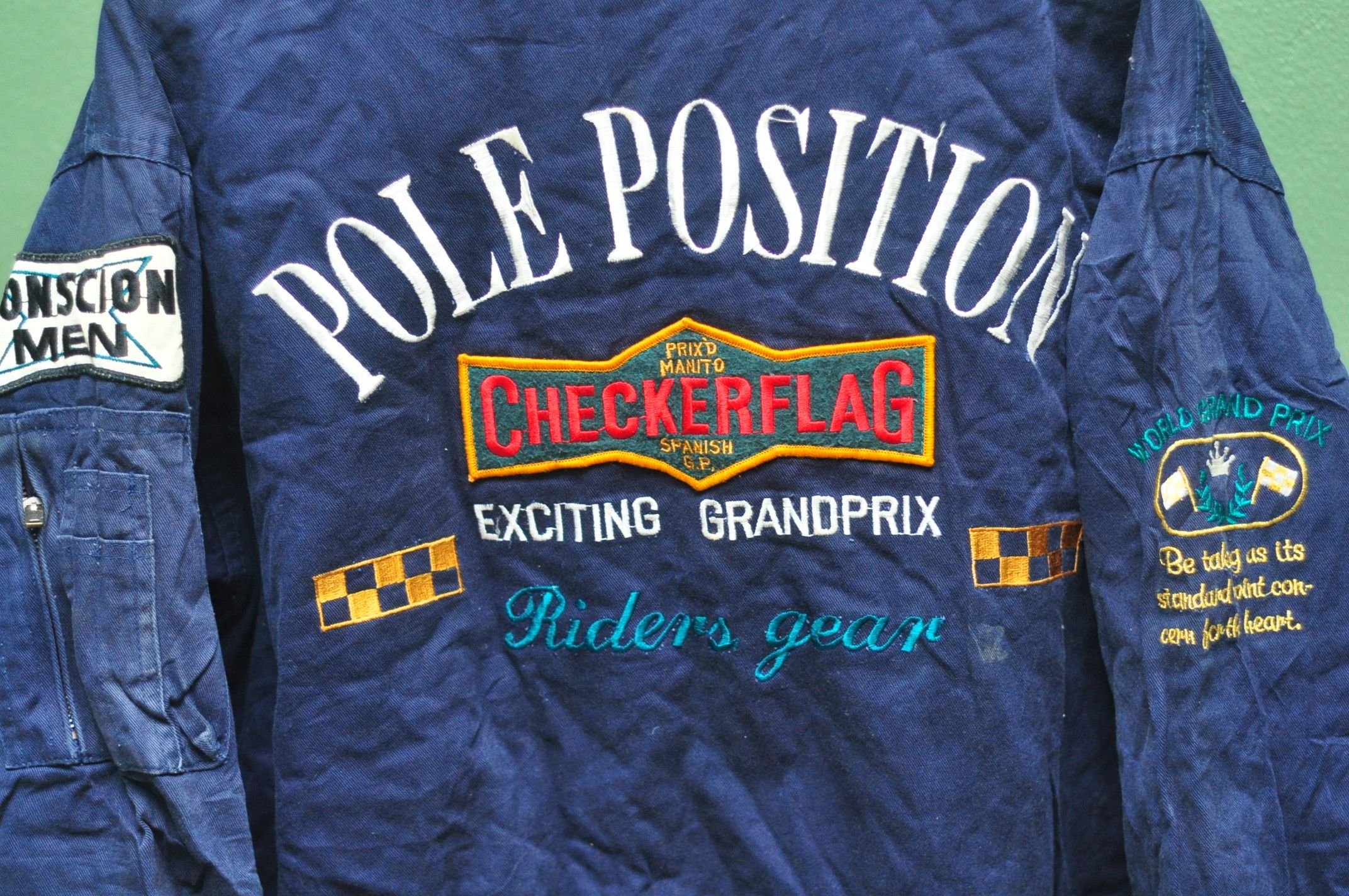 Japanese Brand Vintage Pole Position Checkerflag Trvis Scott Fashion Style Size US L / EU 52-54 / 3 - 2 Thumbnail