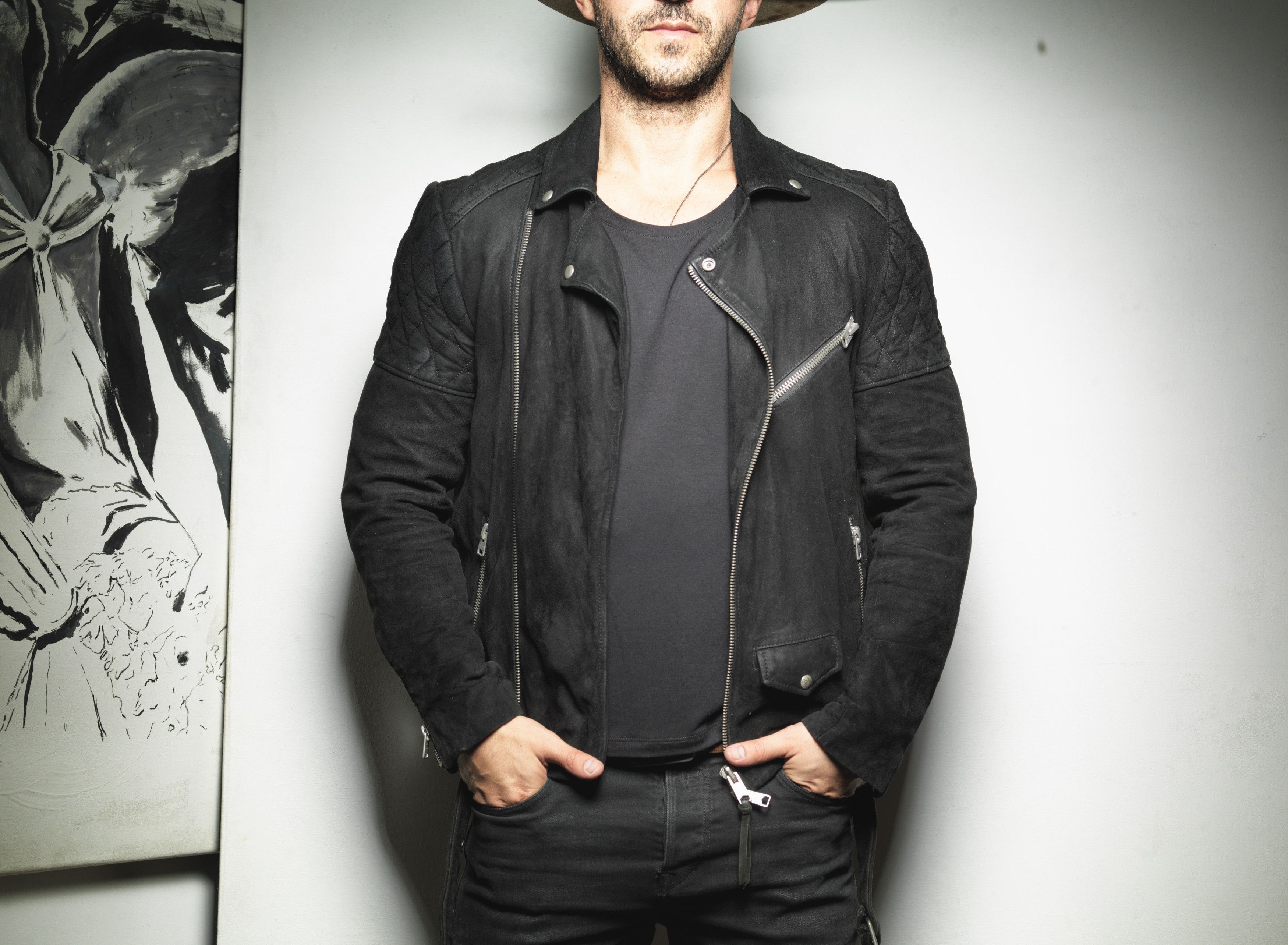 Mens Fashion All Saints Men's Black Leather Jacket AllSaints