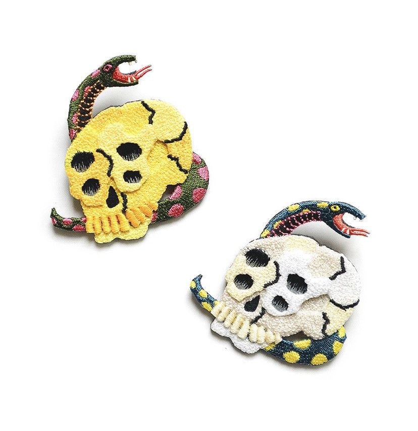 Kapital Kapital 3D Embroidery Pin (Rain Skull) set Size ONE SIZE - 1 Thumbnail