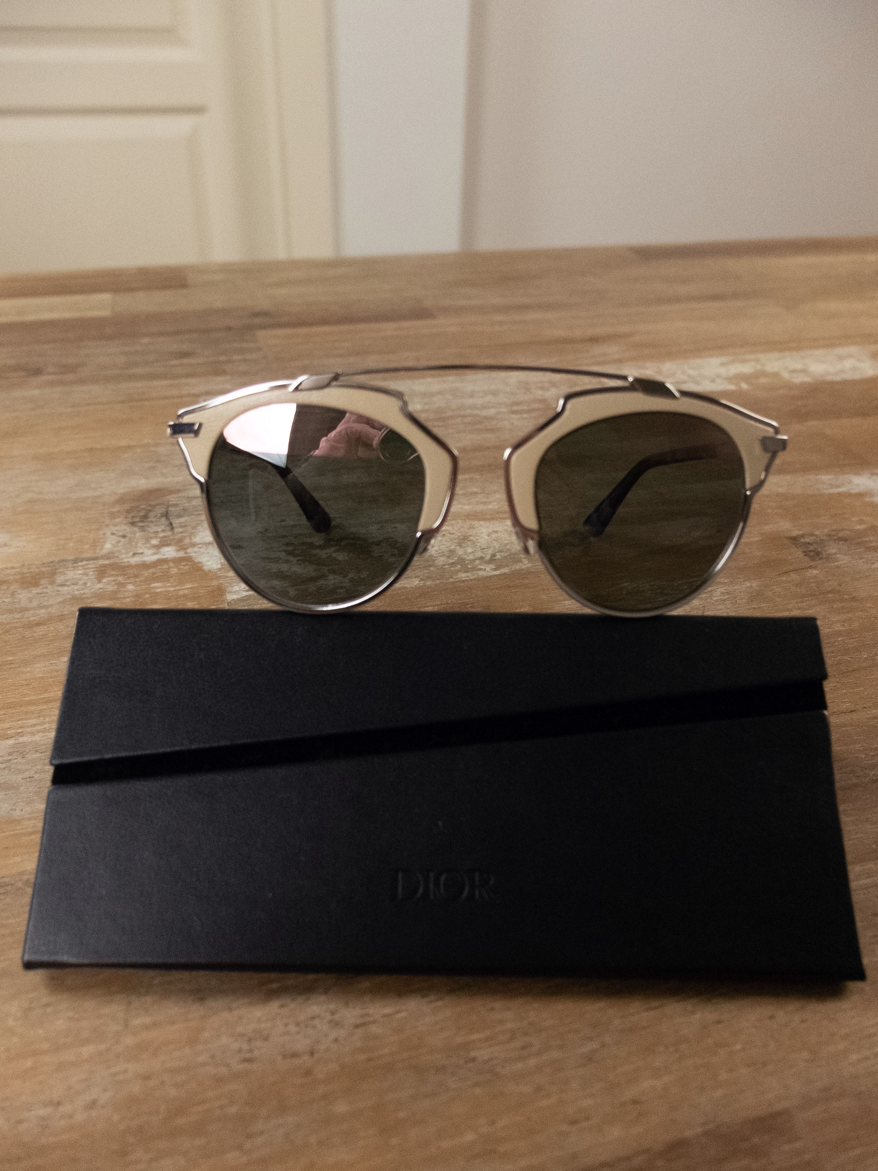 Dior DIOR DiorSoReal unisex biege leather metal frame sunglasses Size ONE SIZE - 2 Thumbnail