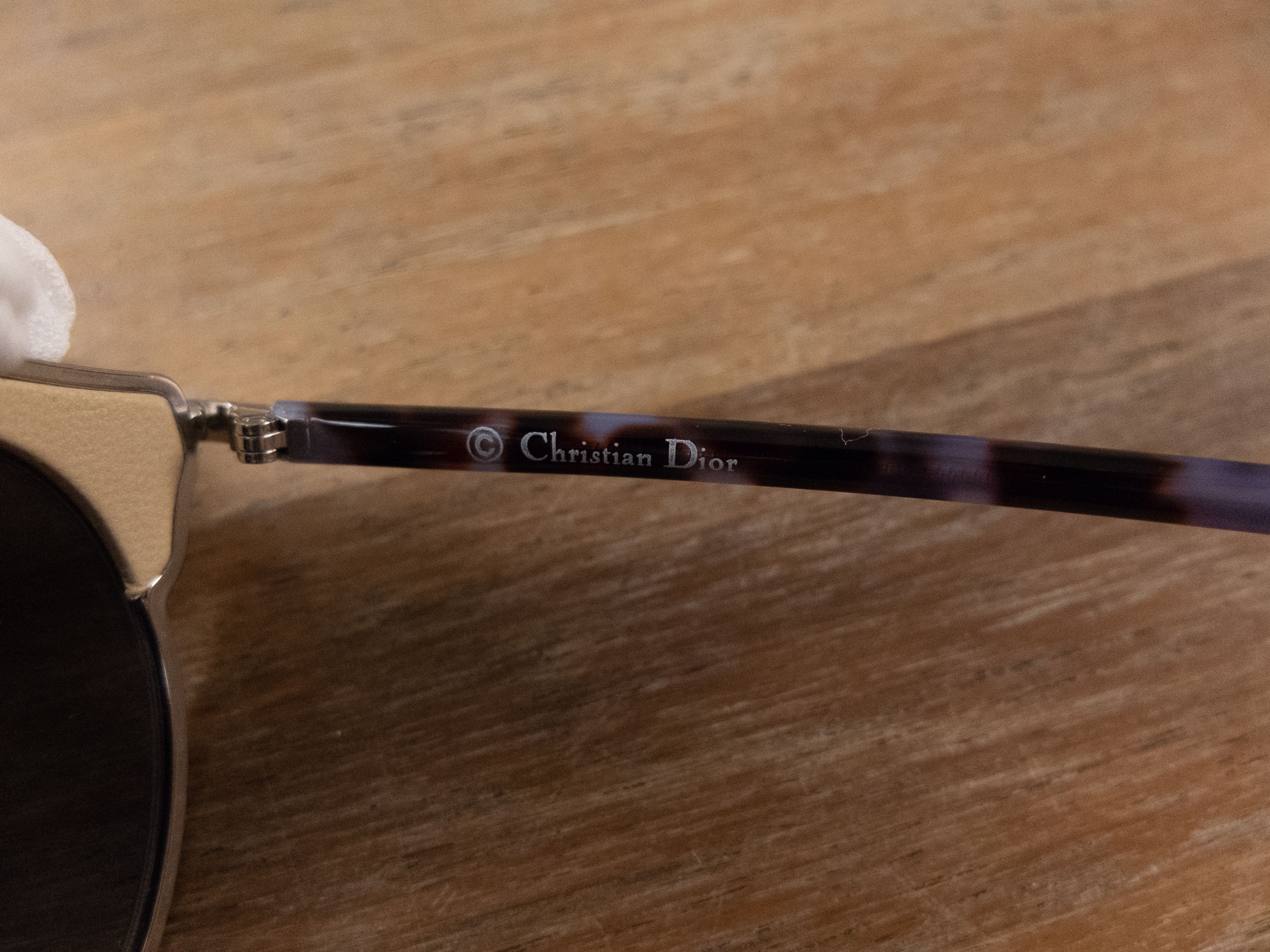Dior DIOR DiorSoReal unisex biege leather metal frame sunglasses Size ONE SIZE - 6 Thumbnail